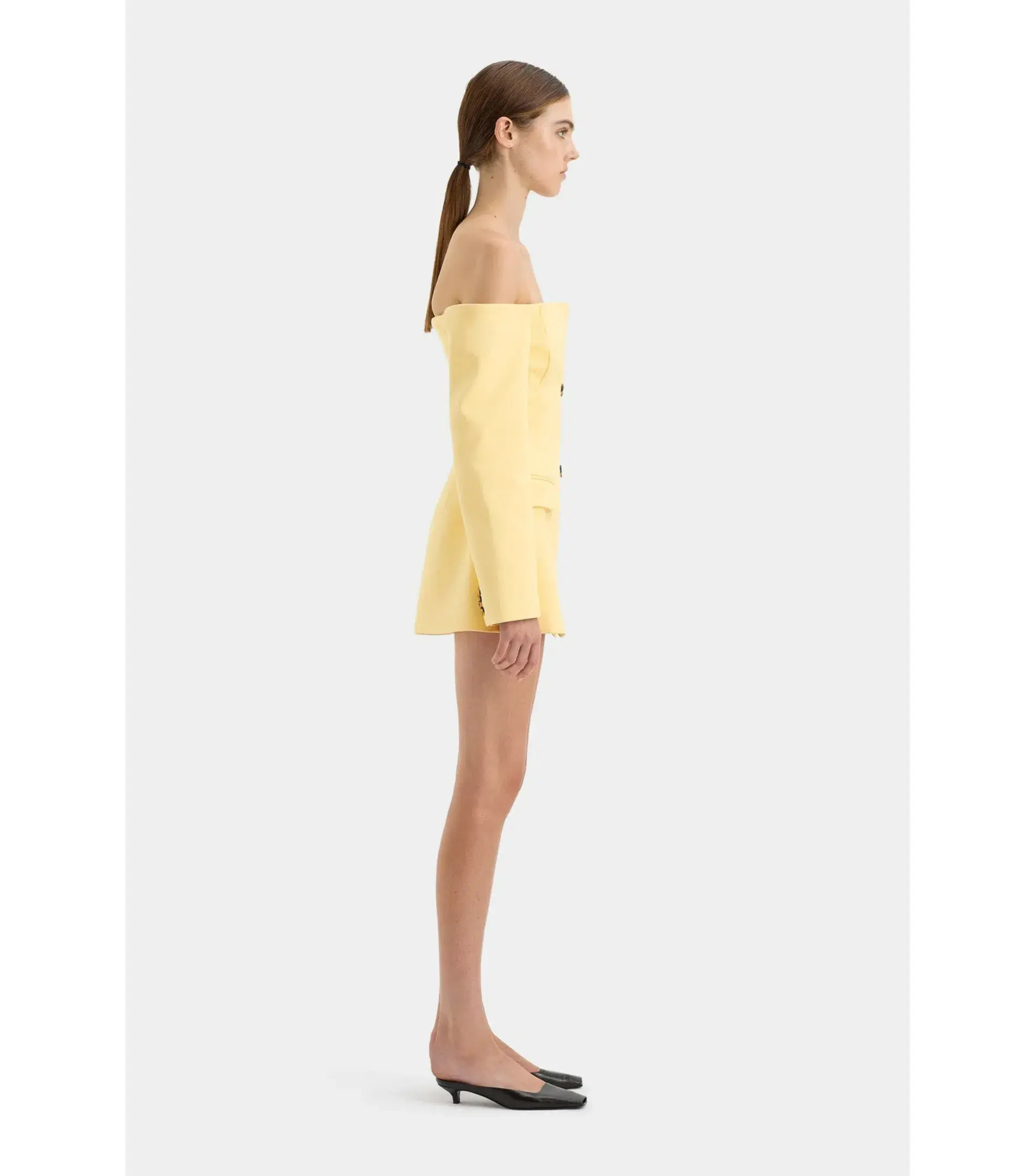 Sir the Label Sandrine Tailored Mini Dress Limone Size AU 14 - Image 2