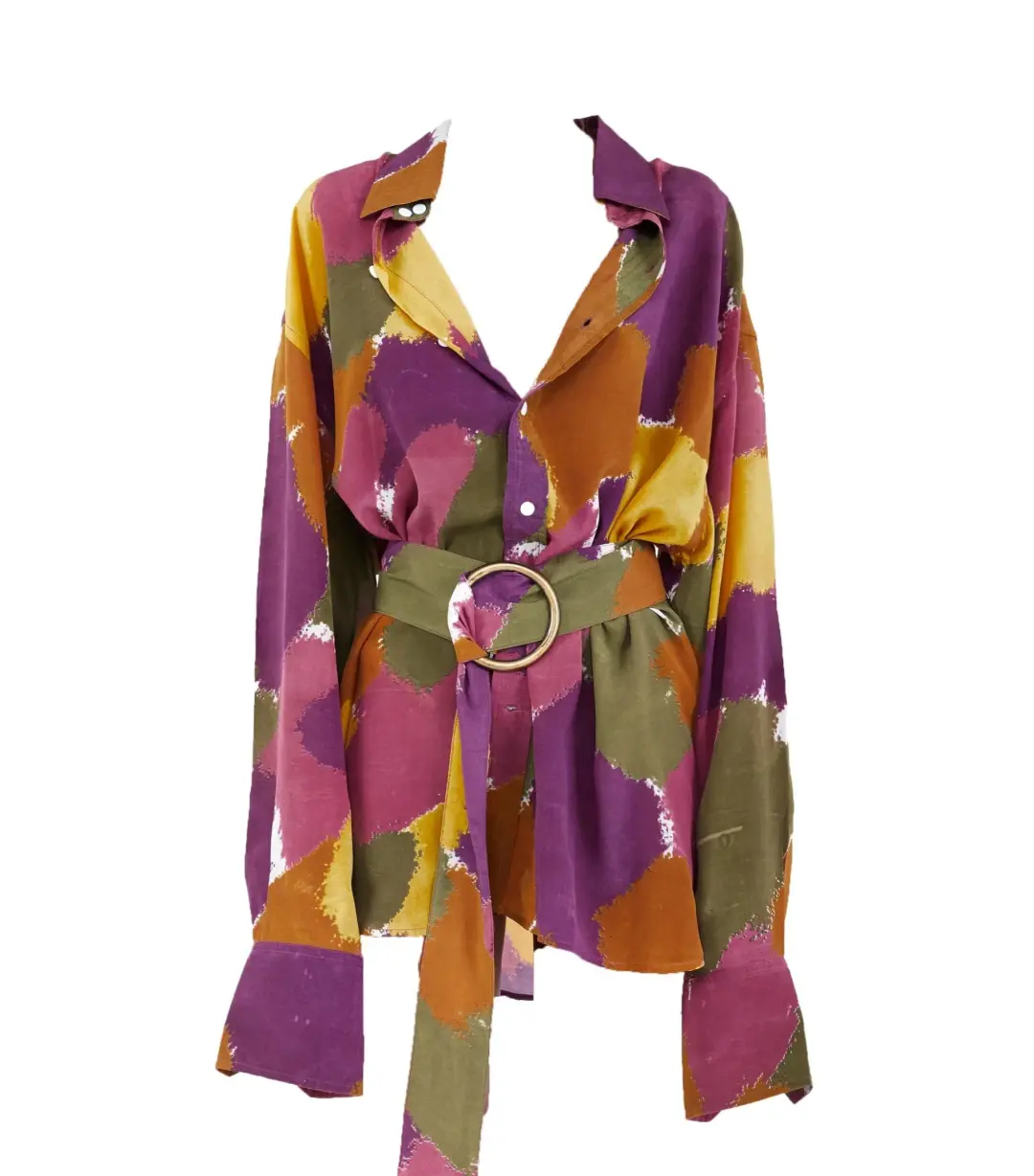 Bamba Swim Titan Shirt Dress In Dry Brush Print Size S / AU 8 for rent on The Volte - main image