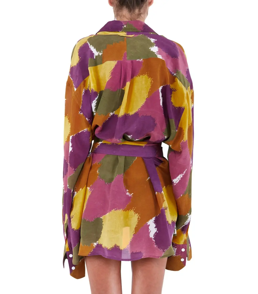 Bamba Swim Titan Shirt Dress In Dry Brush Print Size S / AU 8 for rent on The Volte - main image