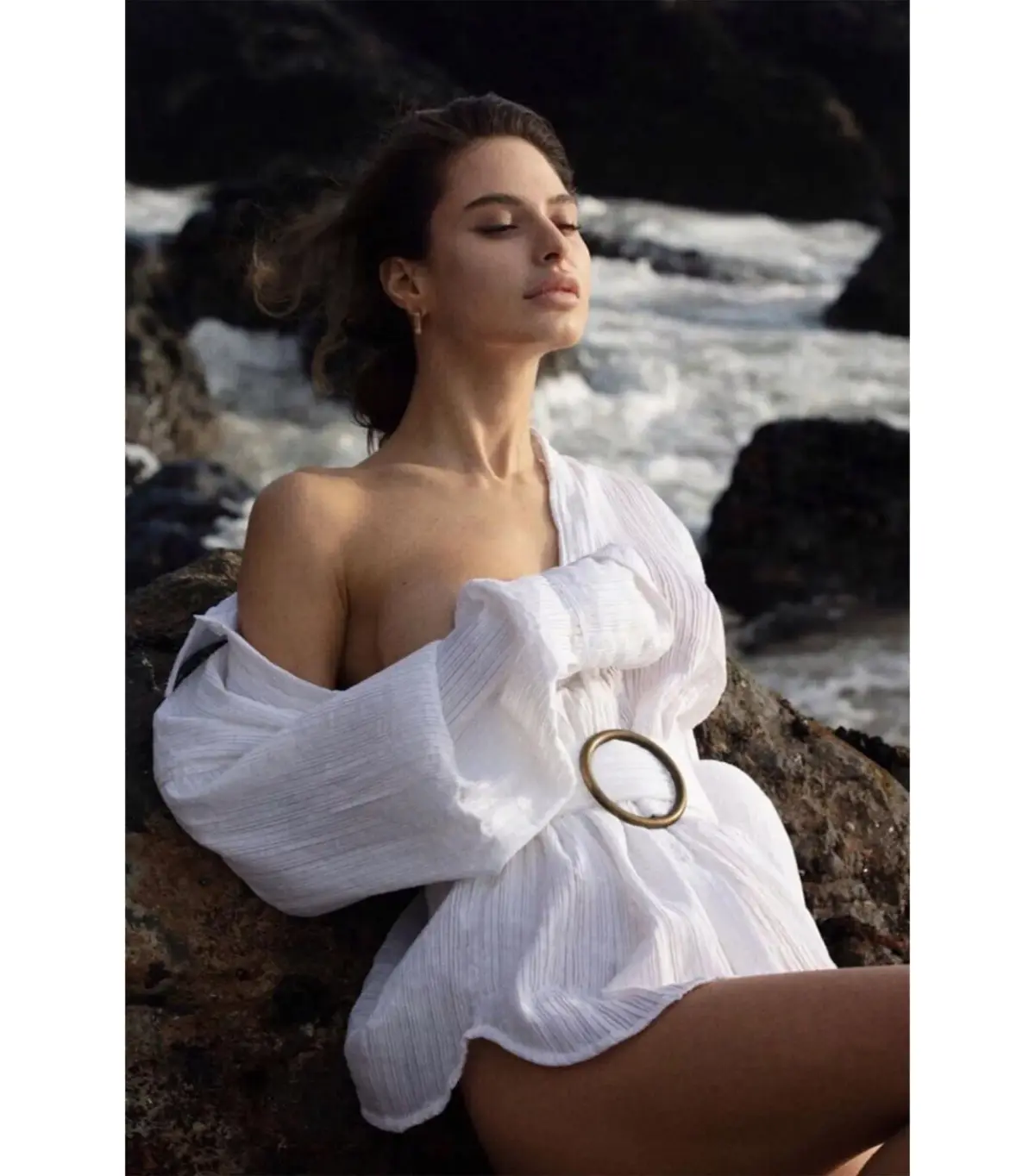 BAMBA SWIM Titan Shirt Dress in White Size S / AU 8  - Image 4
