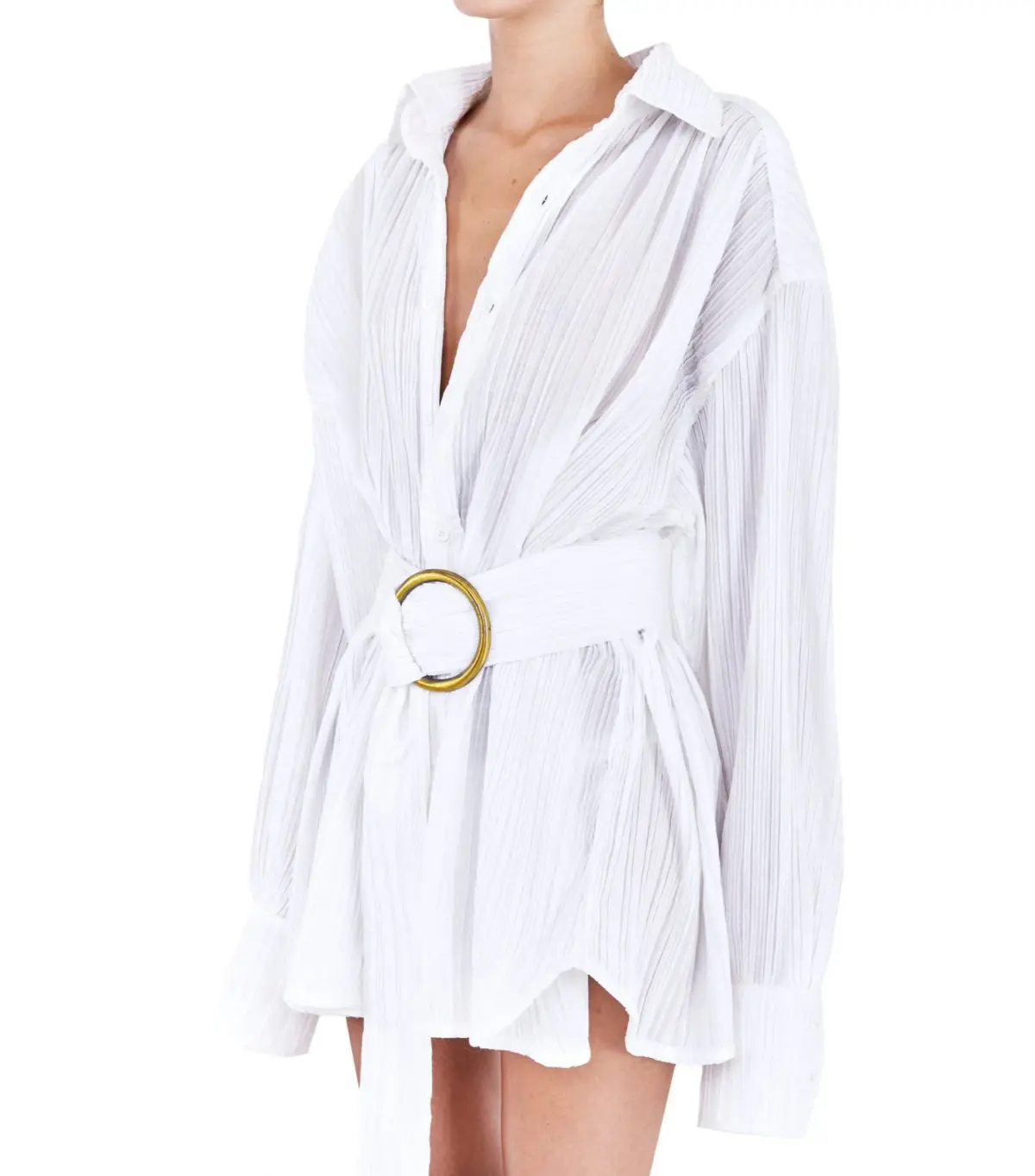 BAMBA SWIM Titan Shirt Dress in White Size S / AU 8  - Image 6
