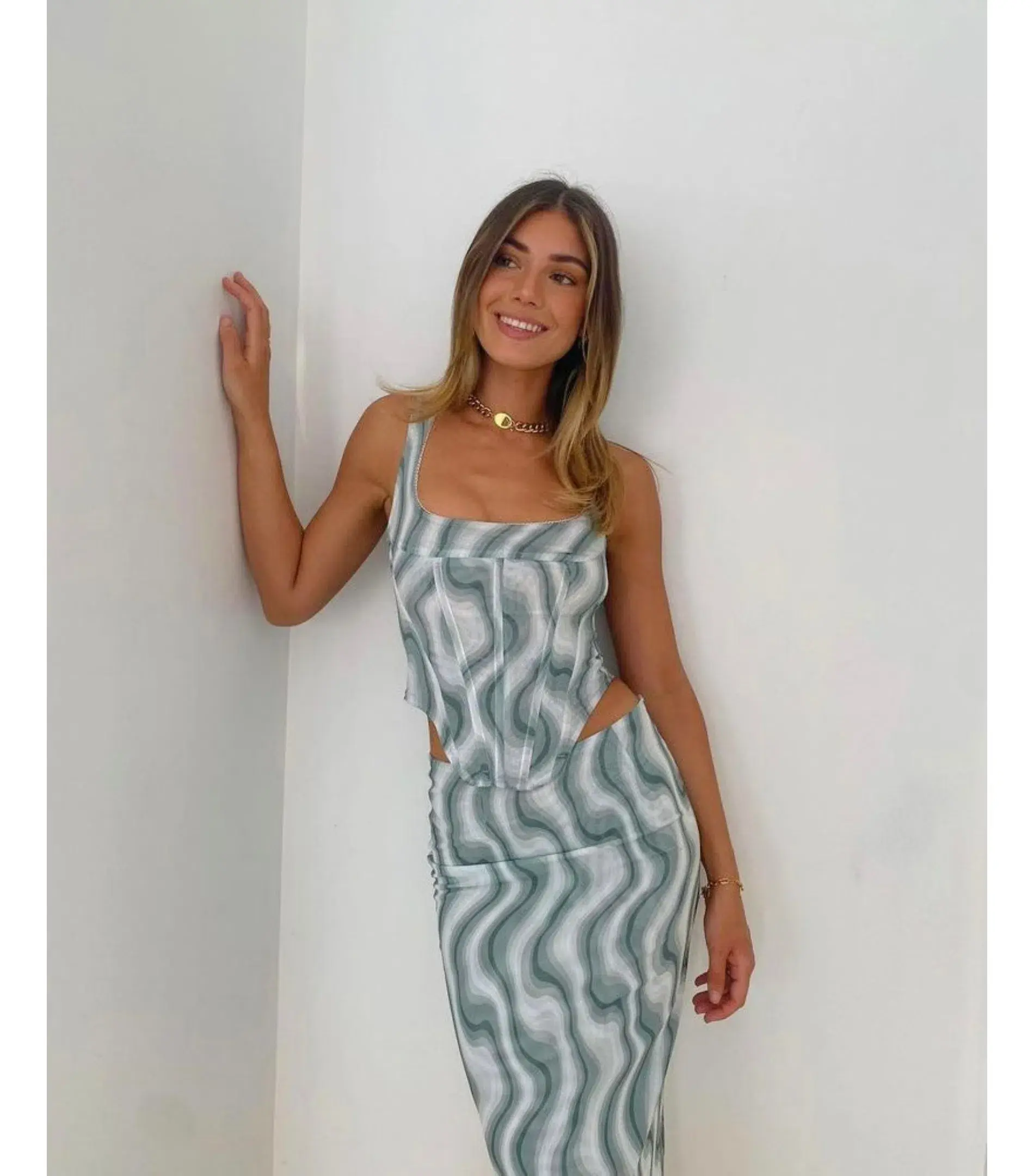 Miaou Swerve Corset and Midi Skirt Print Size S / AU 8  - Image 4