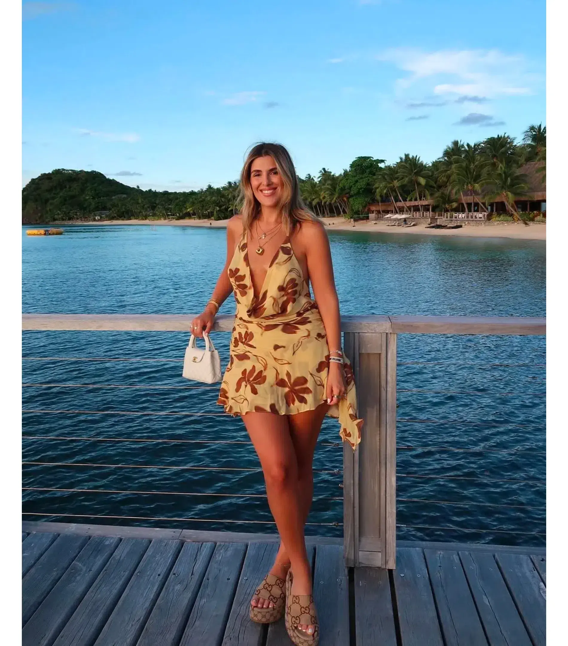 Benni Harlow Halter Dress in Butter Floral Size AU 6  - Image 9