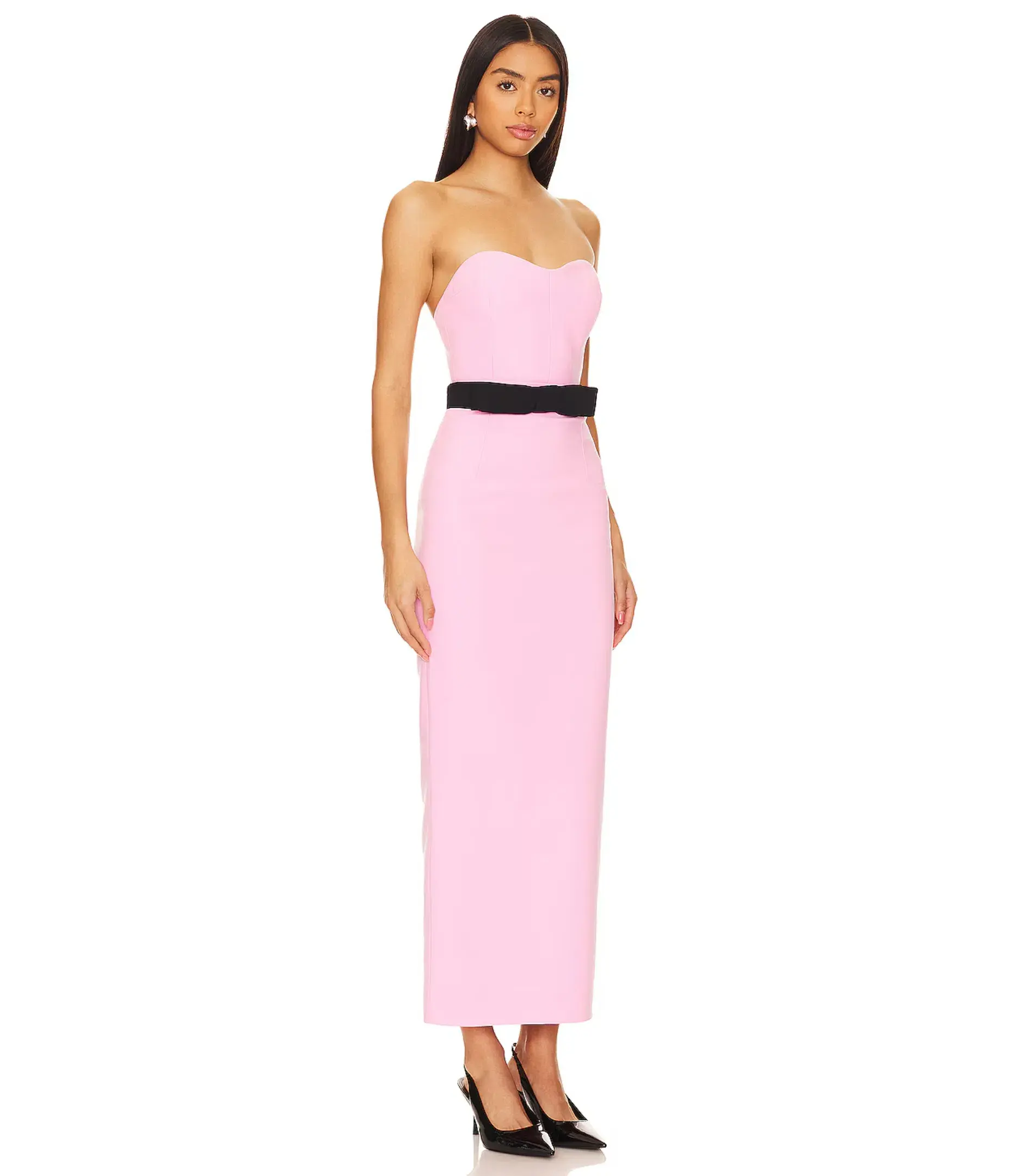 THE NEW ARRIVALS by İlkyaz Özel Noele Column Dress Baby Pink Size 10/M - Image 2