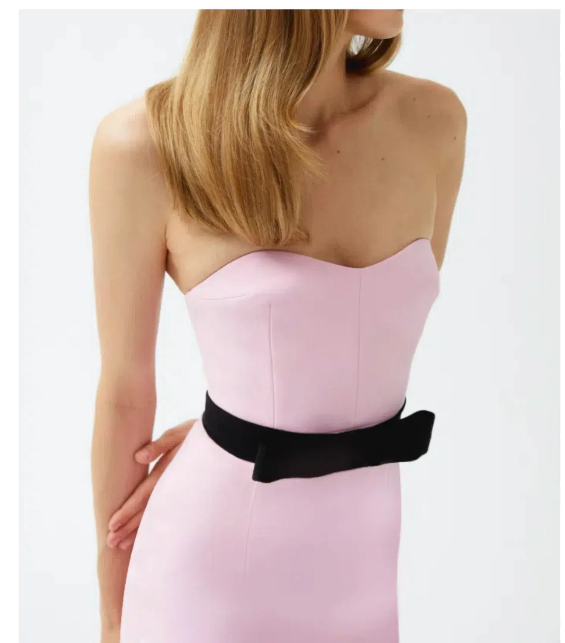 THE NEW ARRIVALS by İlkyaz Özel Noele Column Dress Baby Pink Size 10/M - Image 5
