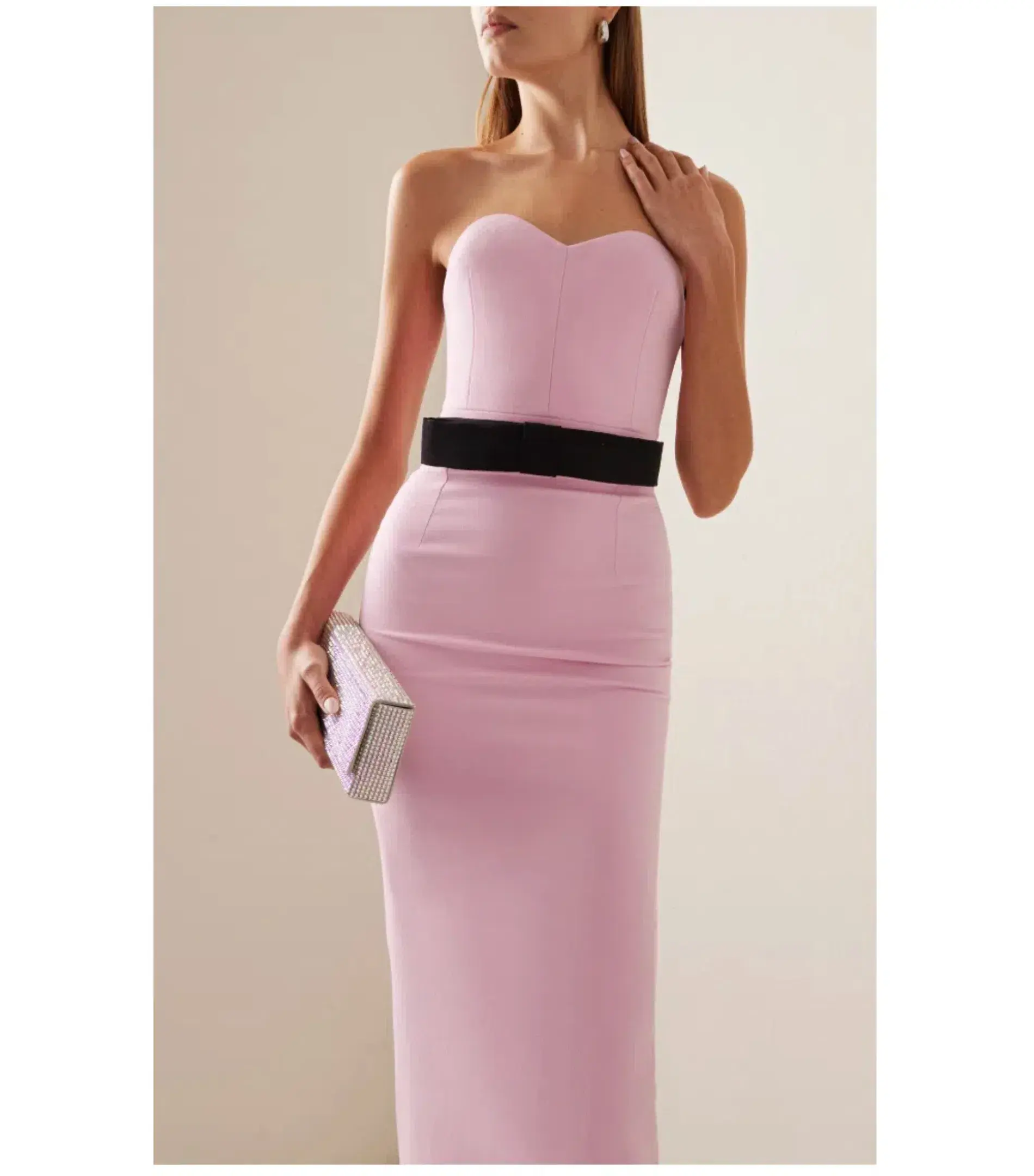 THE NEW ARRIVALS by İlkyaz Özel Noele Column Dress Baby Pink Size 10/M - Image 7