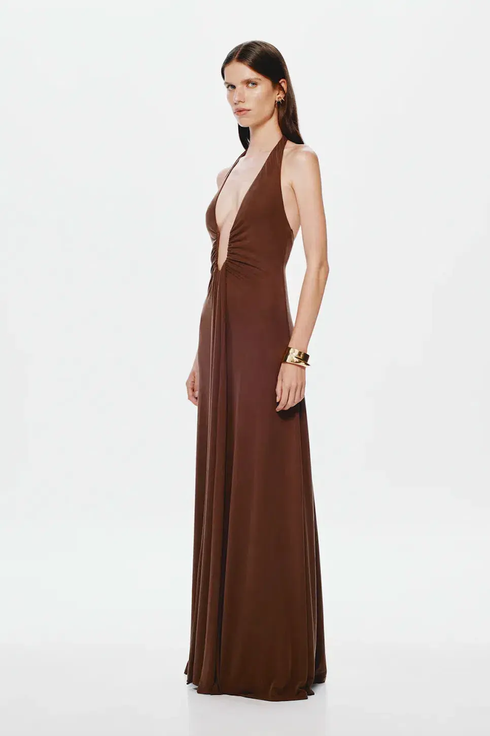 Misha Jennifer Cupro Dress In Cedar Brown Size S / AU 8  - Image 4