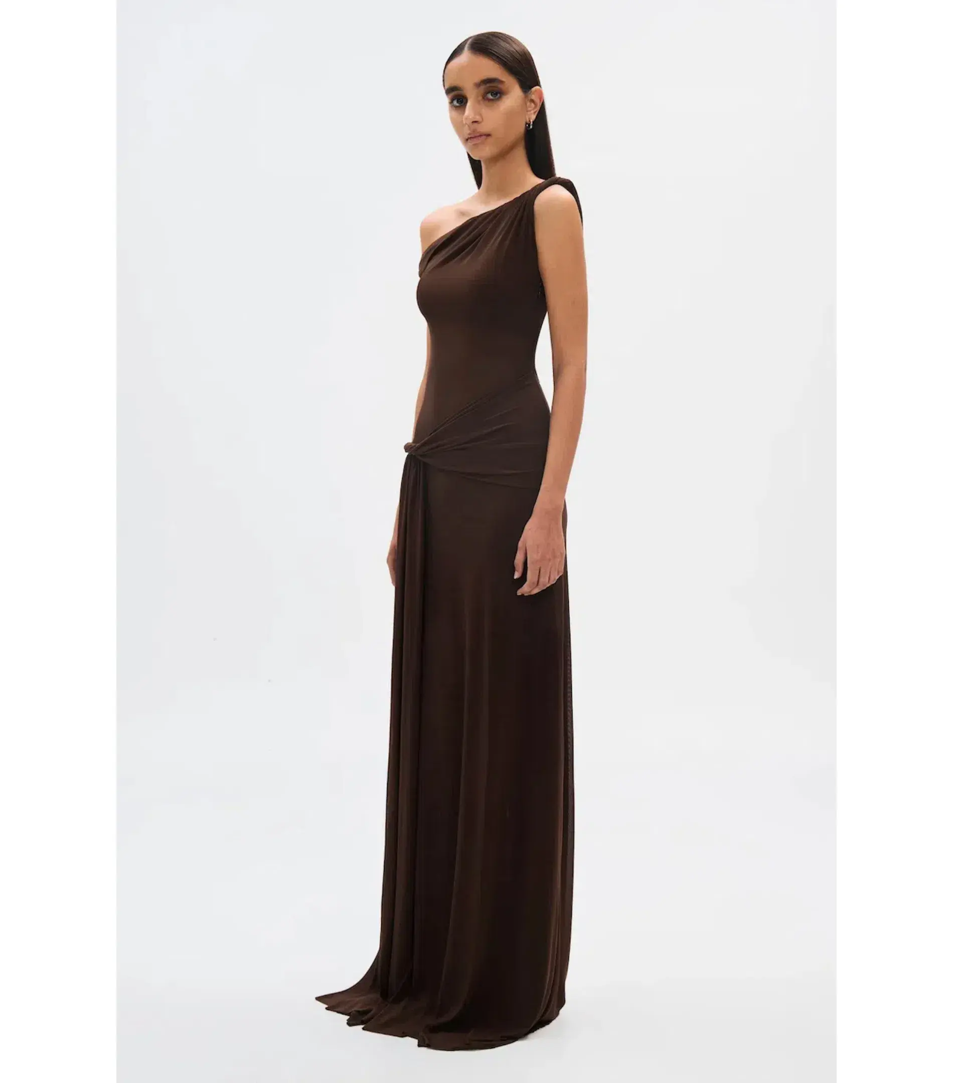 Misha The Sisal Mesh Dress in Espresso Size S / AU 8-10 - Image 2