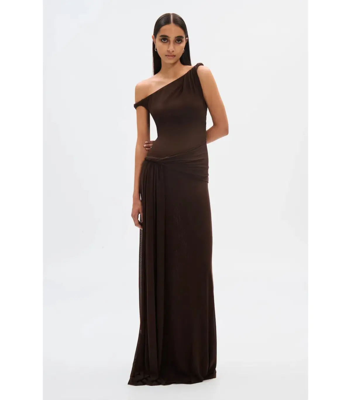 Misha The Sisal Mesh Dress in Espresso Size S / AU 8-10 - Image 3