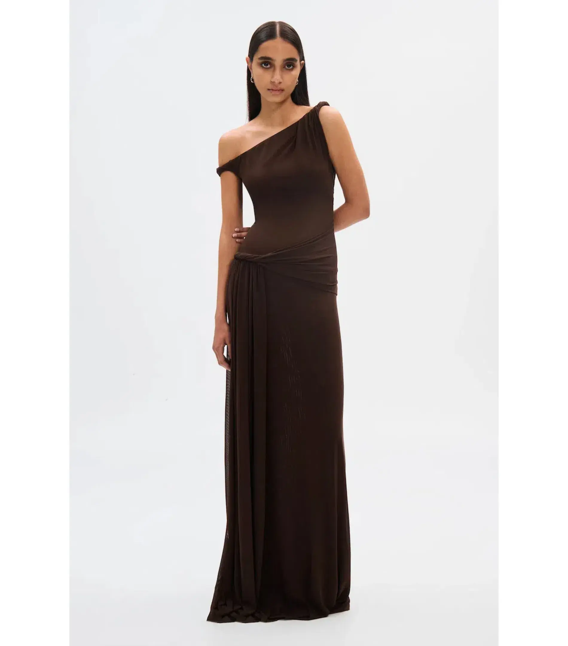 Misha The Sisal Mesh Dress in Espresso Size S / AU 8-10 - Image 3
