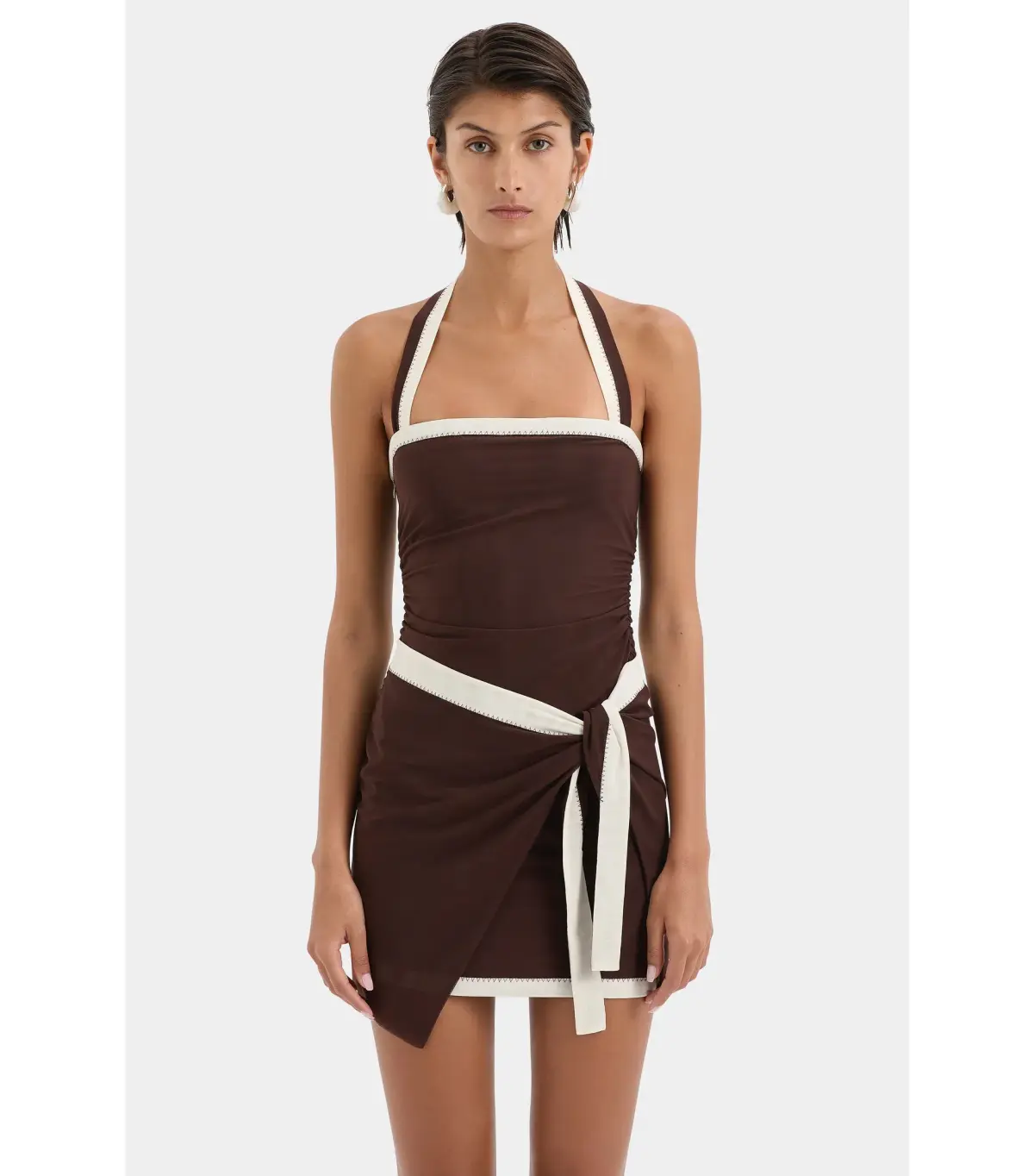 Sir the Label Jacques Mini Dress Chocolate Brown Size AU 12 - Image 2
