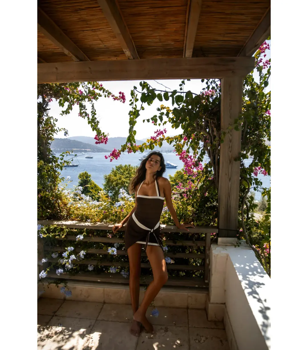 Sir the Label Jacques Mini Dress Chocolate Brown Size AU 12 for rent on The Volte - main image