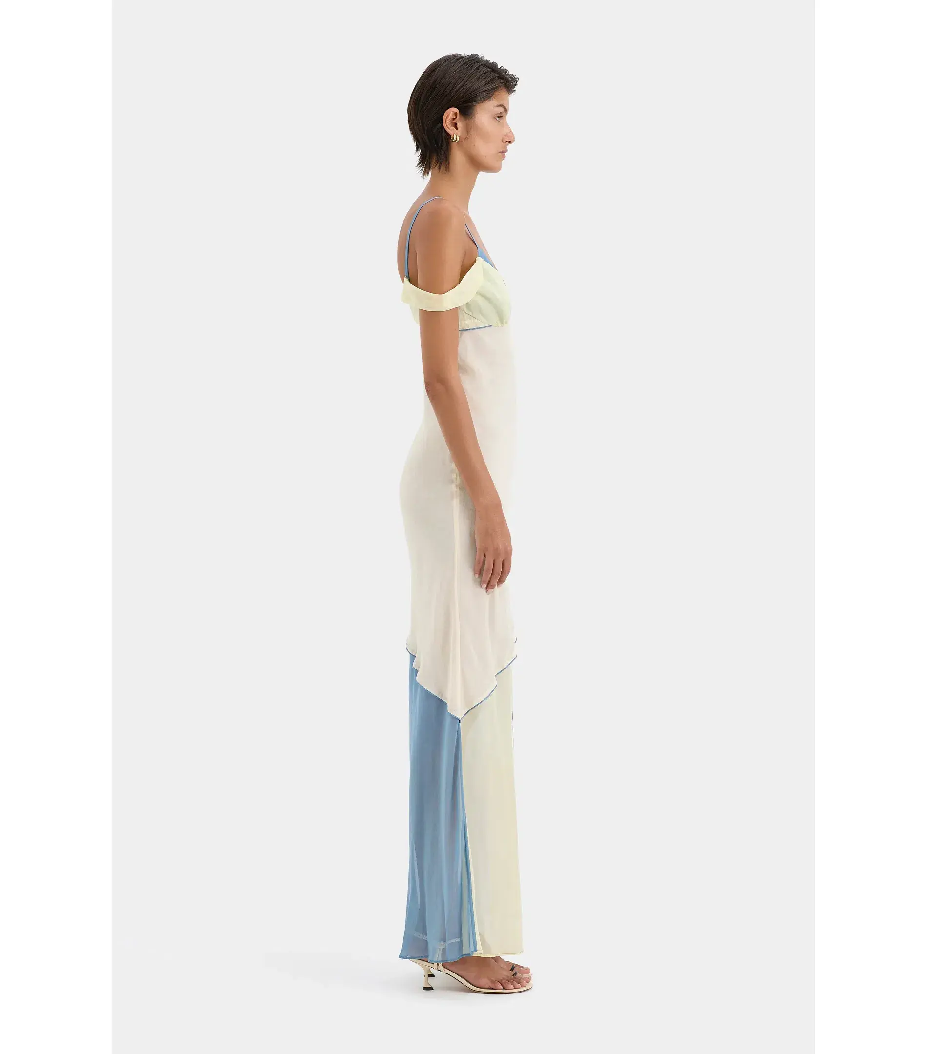 Sir The Label Thames Splice Midi Dress Ecru Multi Size 3 / AU 12   - Image 2
