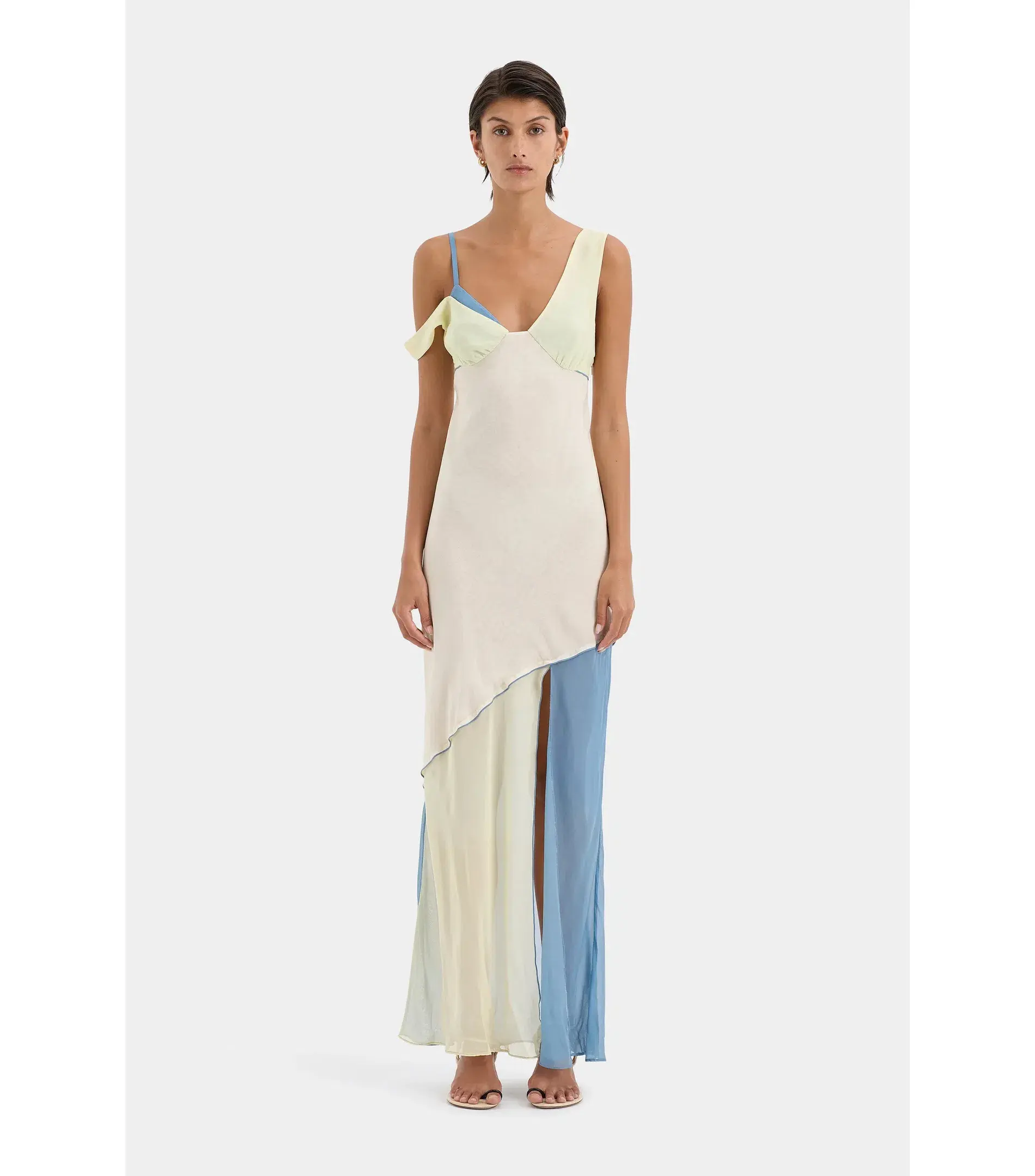 Sir The Label Thames Splice Midi Dress Ecru Multi Size 3 / AU 12   - Image 1