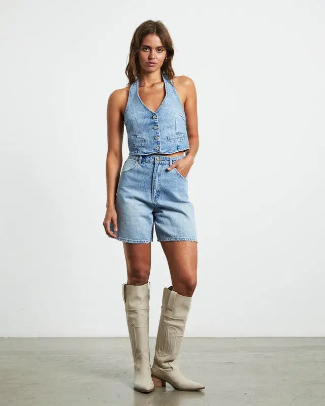 Rollas Halter Denim Vest Basette Blue Size M / AU 10  - Image 1