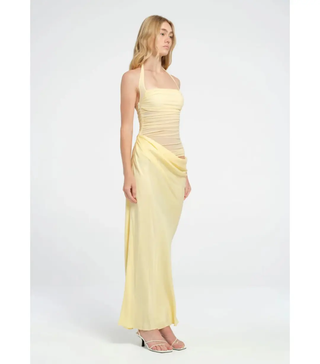 Benni Gina Maxi Dress Butter Yellow Size AU 10 for rent on The Volte - main image