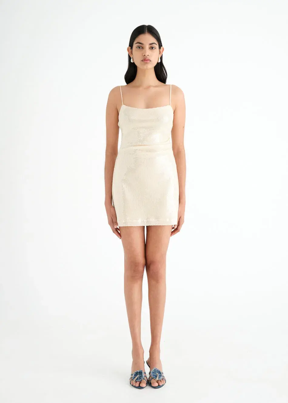 Benni Juliano Sequin Mini Dress Light Toffee Size 6 - Image 1