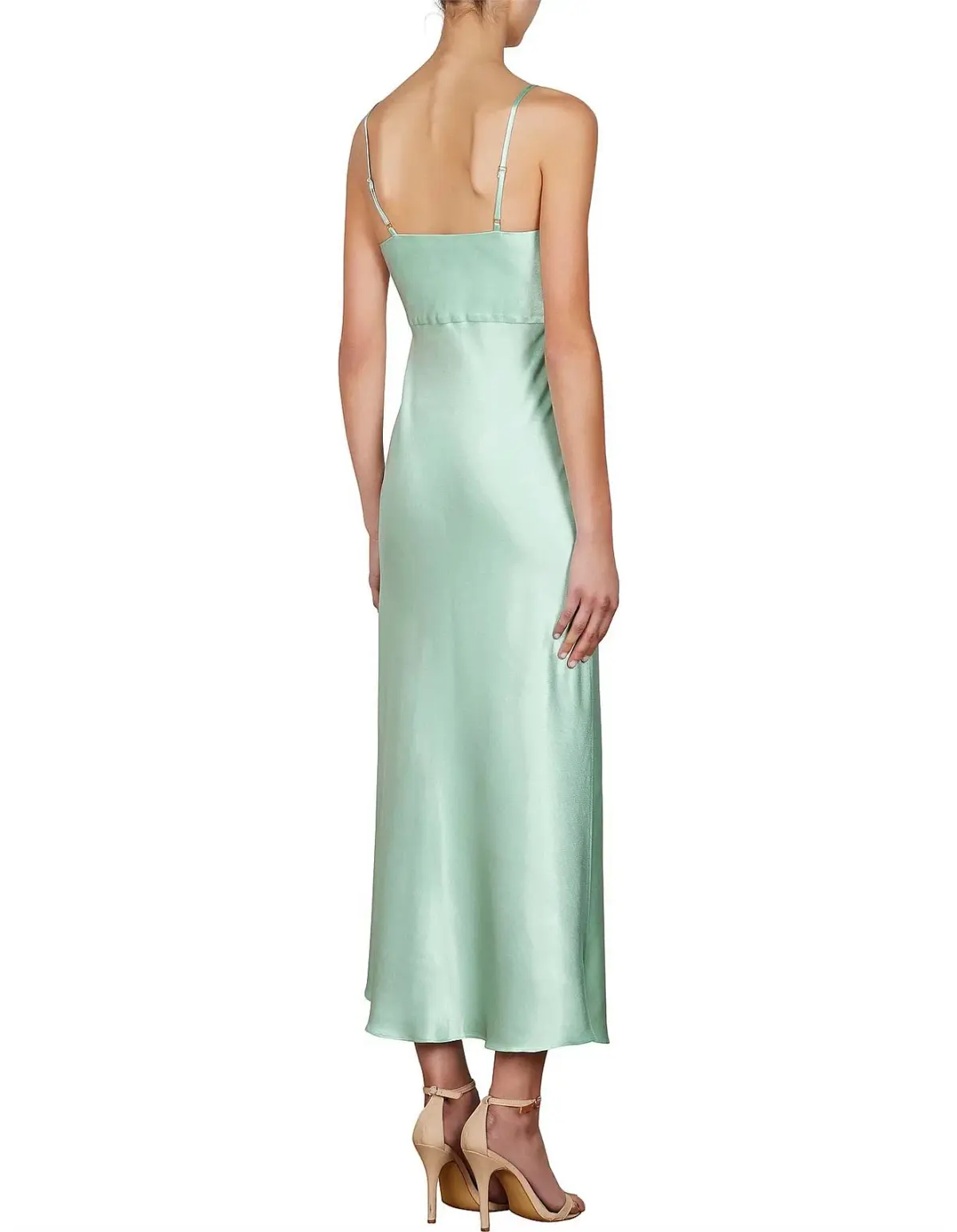 Shona Joy Jefferson Ruched Bias Midi Dress in Mint Size 10 - Image 3