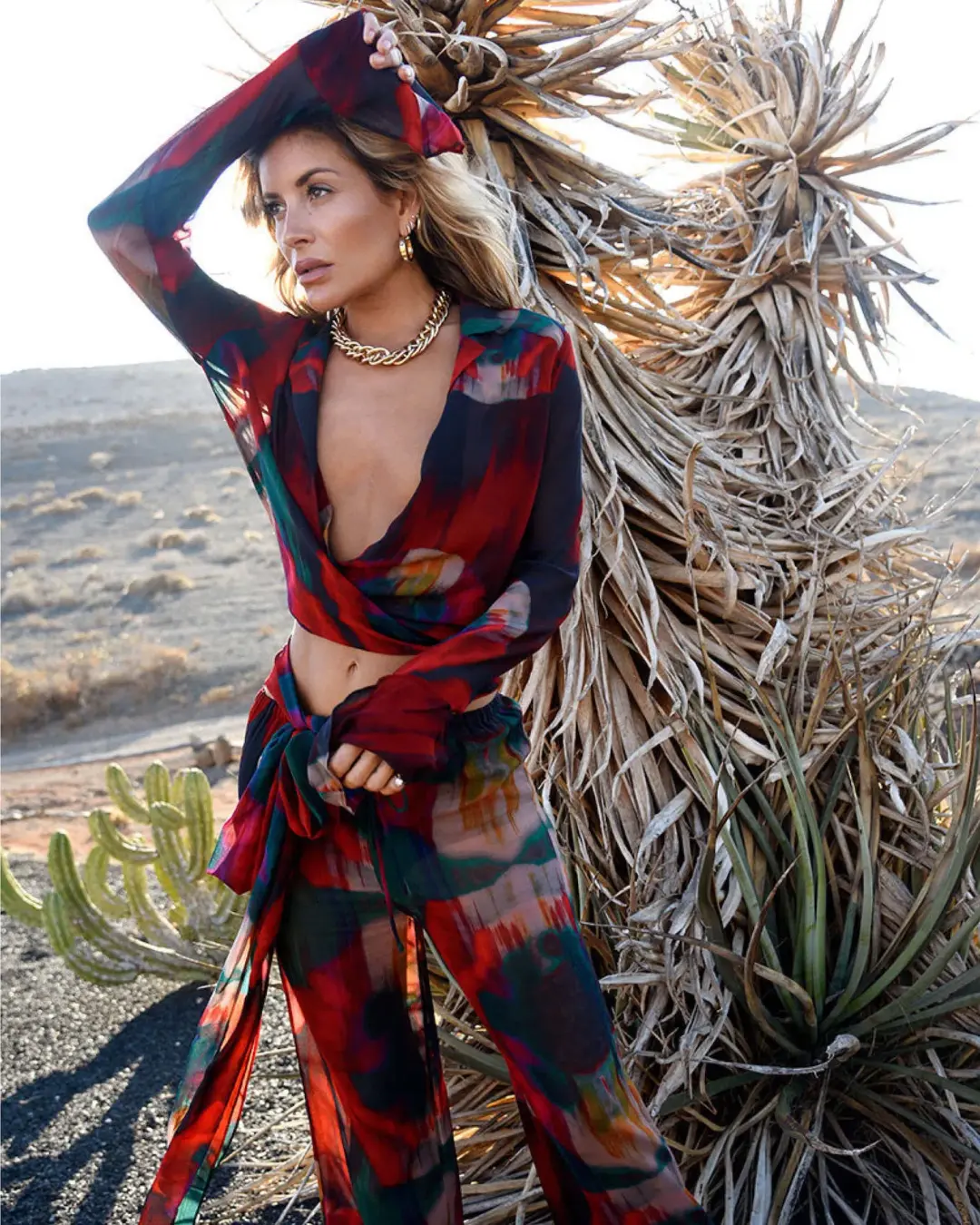 Rat & Boa Roma Gemini Blouse Size S & Roma Trousers Set Multi Size M/Au 8  for rent on The Volte - main image