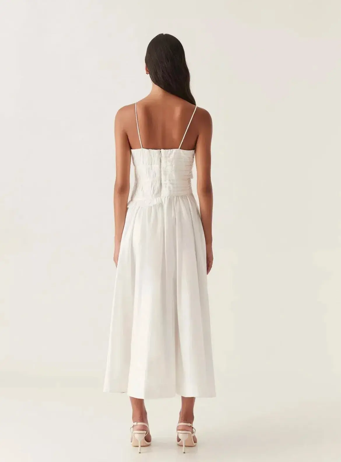 Aje Synergy Frill Midi Dress Ivory Size 12 - Image 4