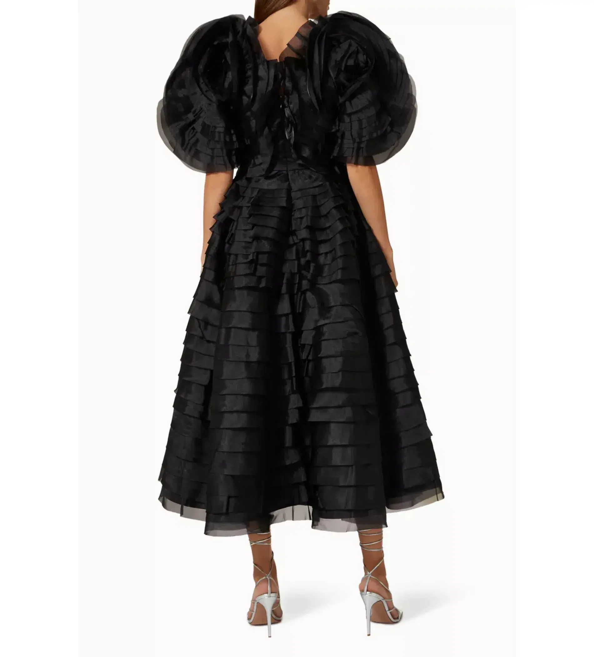 Aje Amour Ruffle Midi Dress Black Size 4 - Image 2