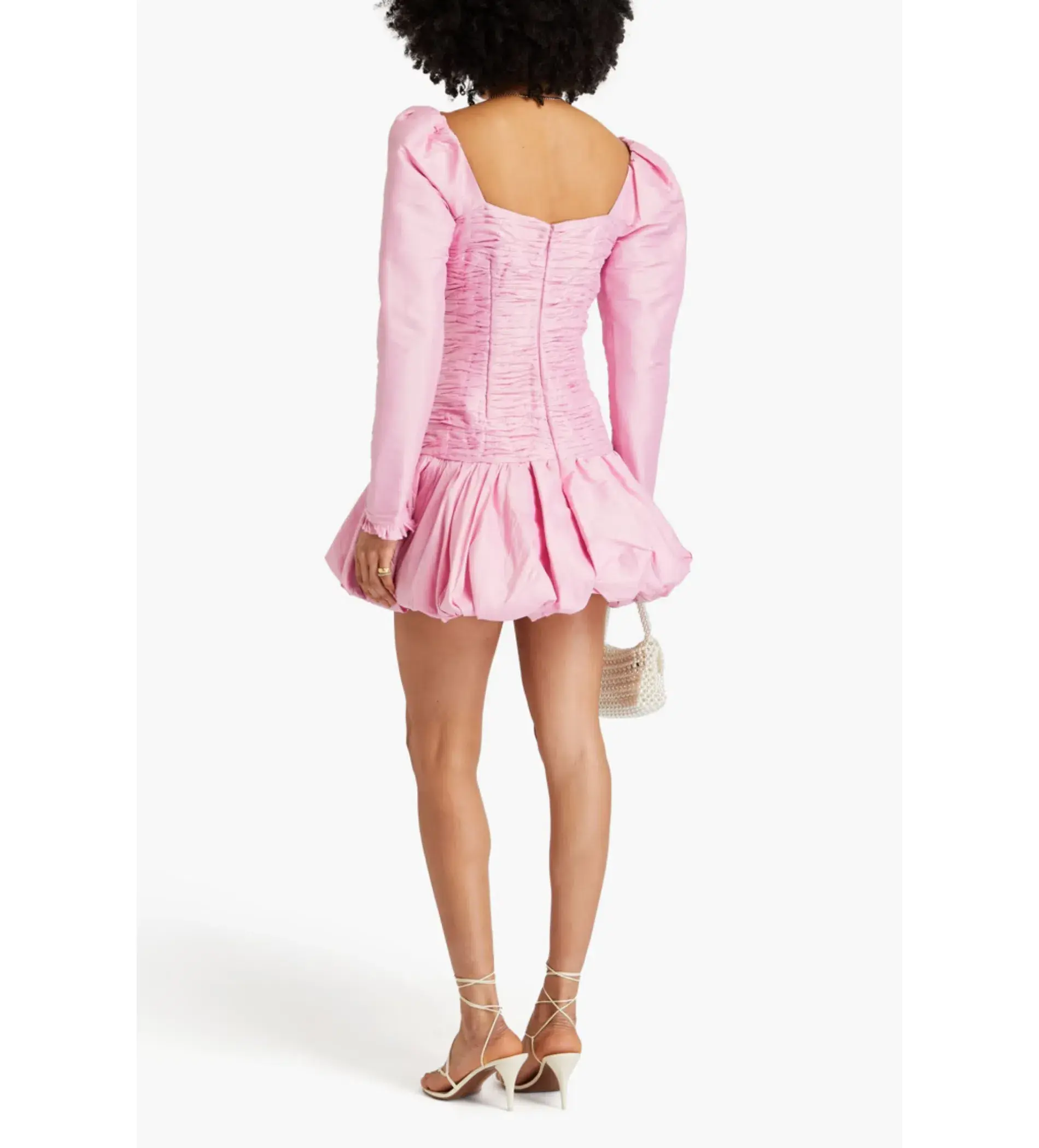 Aje Pink Bijou Ruffled Pleated Taffeta Mini Dress Pink  Size 8 - Image 2