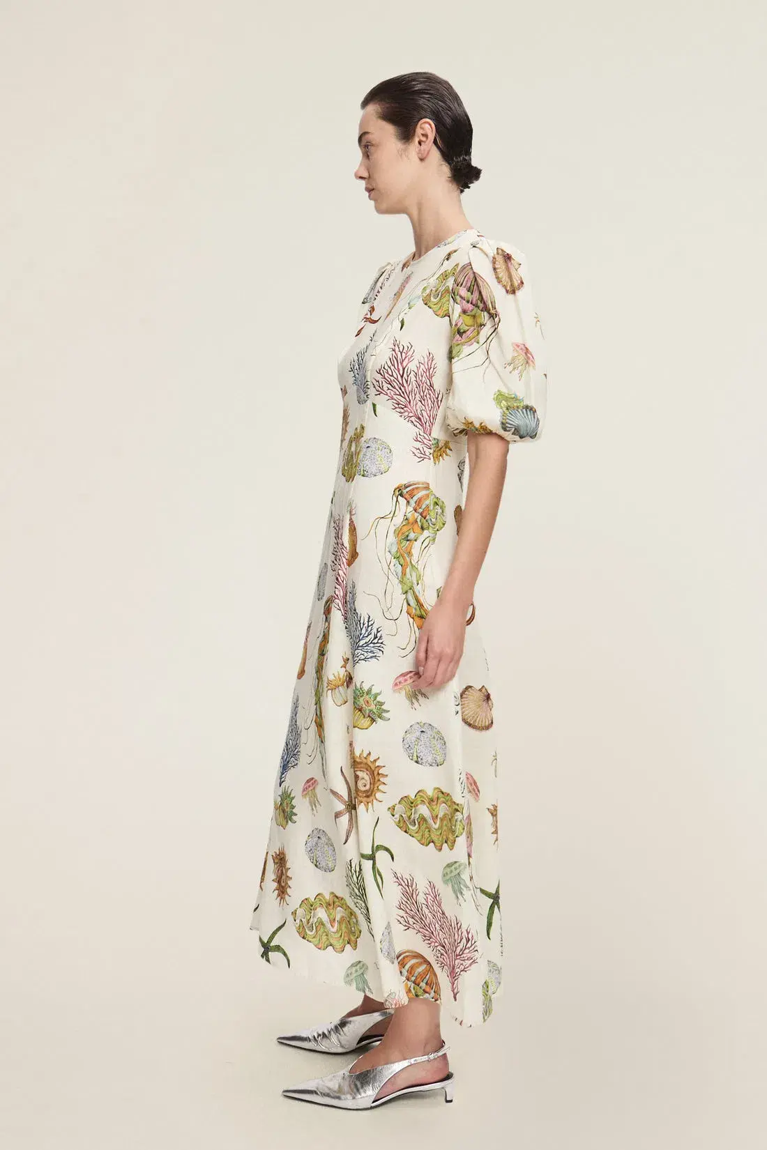 Alemais Sea Midi Dress Cream Size 16  - Image 2