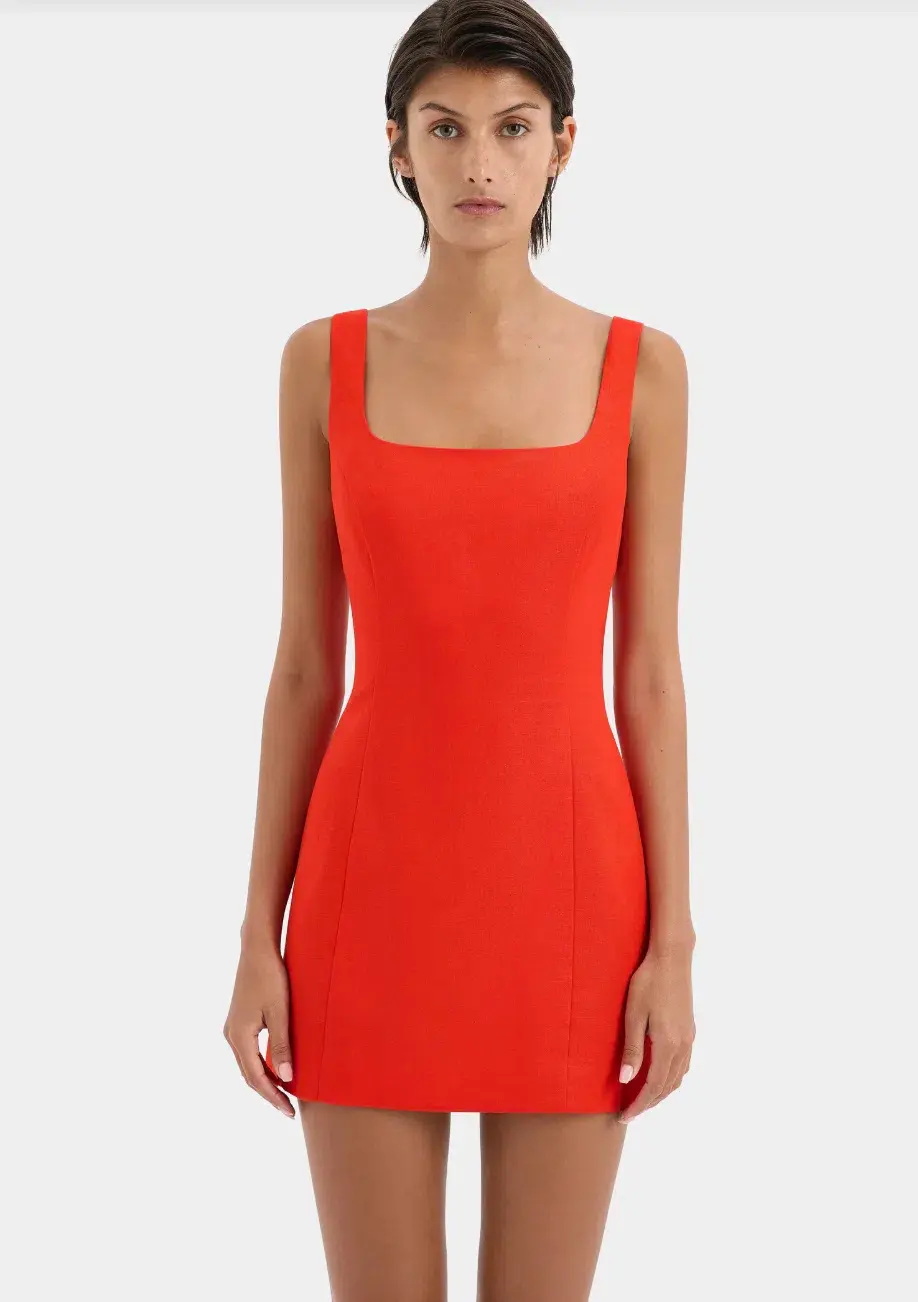 Sir the Label Iris Tie Mini Dress Red Size 6  for rent on The Volte - main image