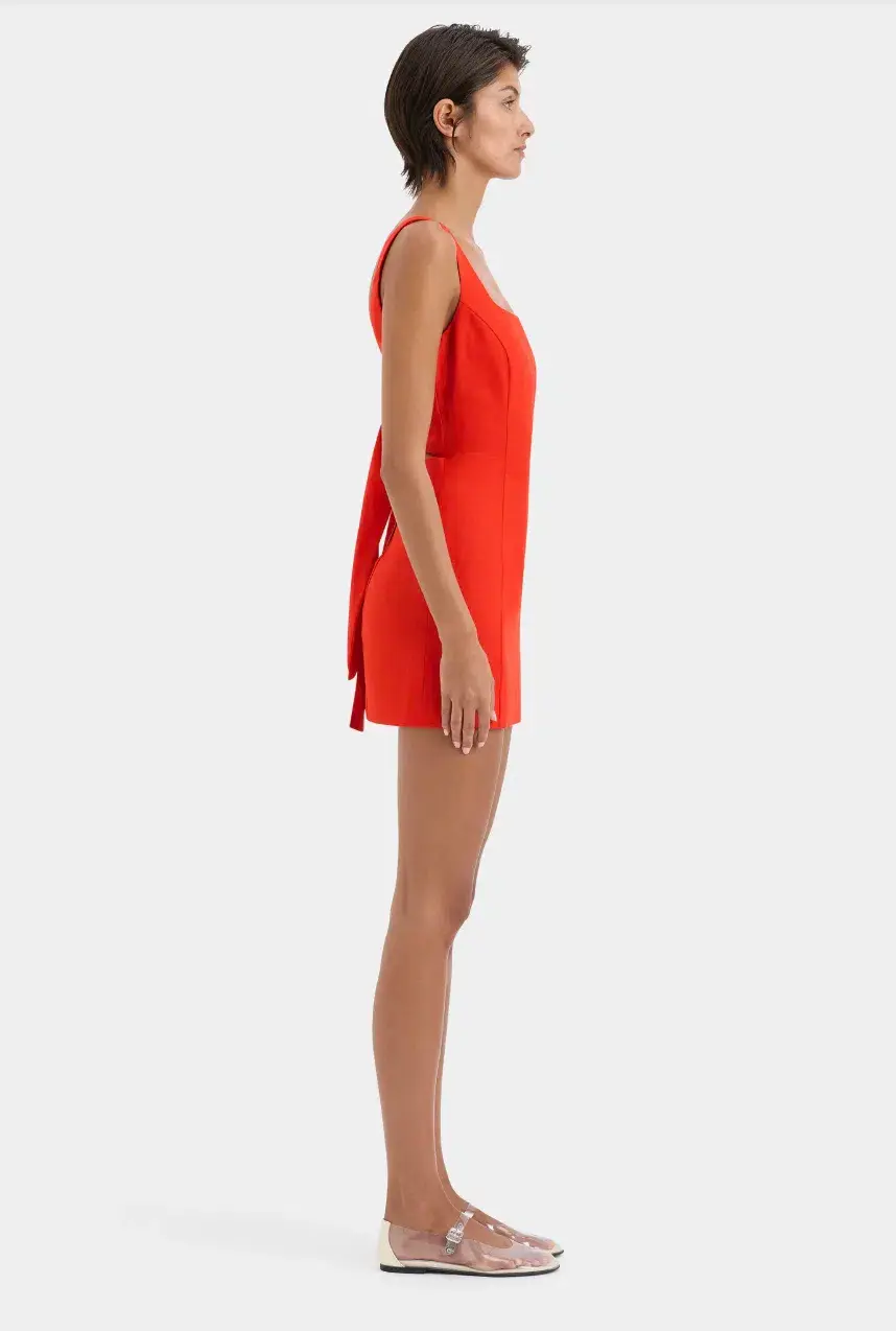 Sir the Label Iris Tie Mini Dress Red Size 6  for rent on The Volte - main image