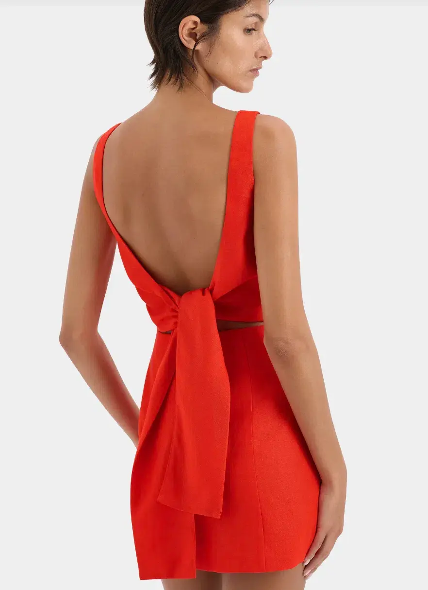 Sir the Label Iris Tie Mini Dress Red Size 6  - Image 5