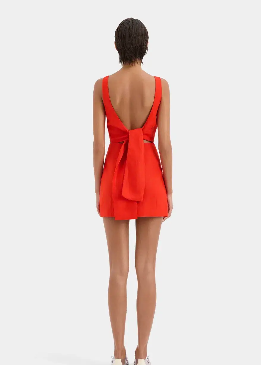 Sir the Label Iris Tie Mini Dress Red Size 6  - Image 6