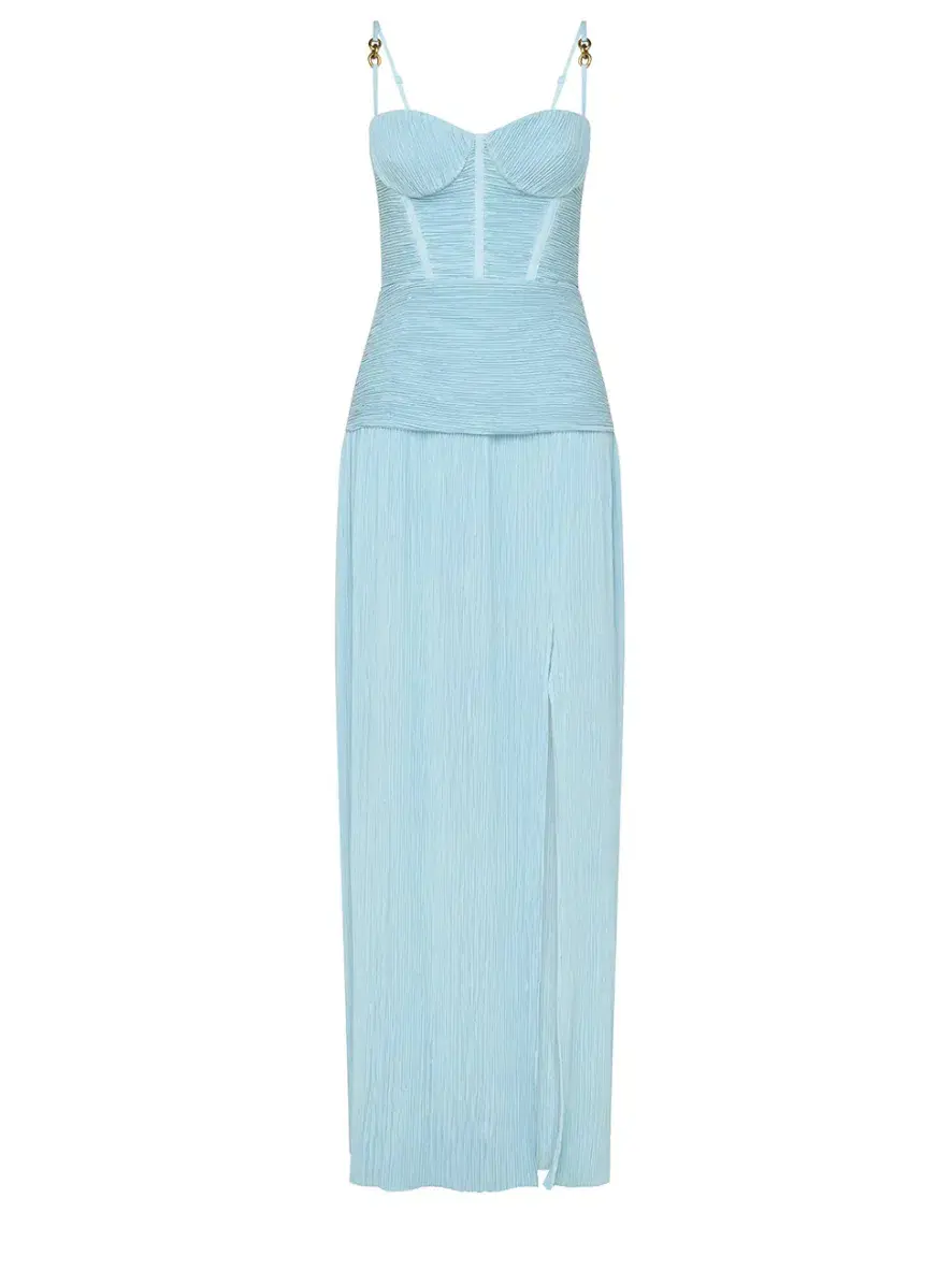 Manning Cartell Double Time Pleat Dress Acqua Spritz Size 8 - Image 6