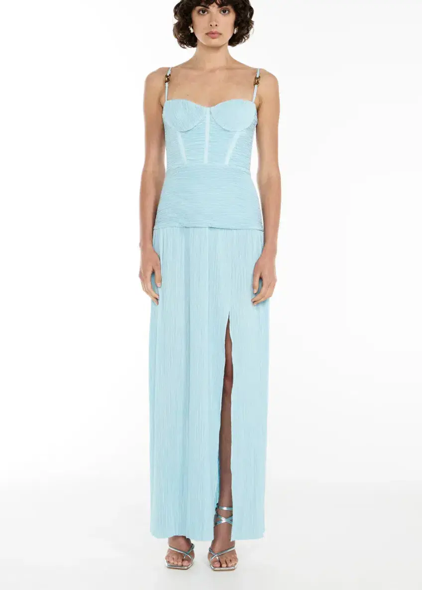 Manning Cartell Double Time Pleat Dress Acqua Spritz Size 8 - Image 5
