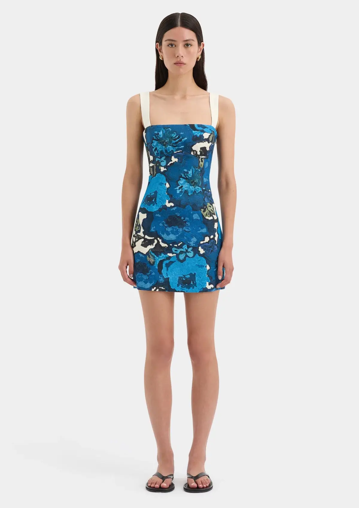 Sir the Label Camellia Mini Dress Blue Flora Print Size 2 (AU 10) - Image 1
