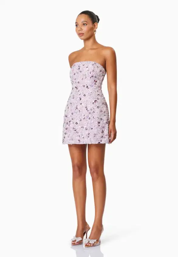 Elliatt Aurora Strapless Party Mini Dress In Purple Size 12 - Image 4