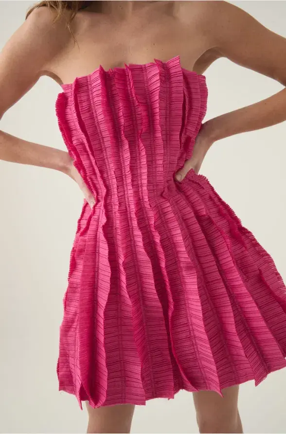 Aje Hybrid Sleeveless Mini Dress Fuchsia Rose Size 10 - Image 2