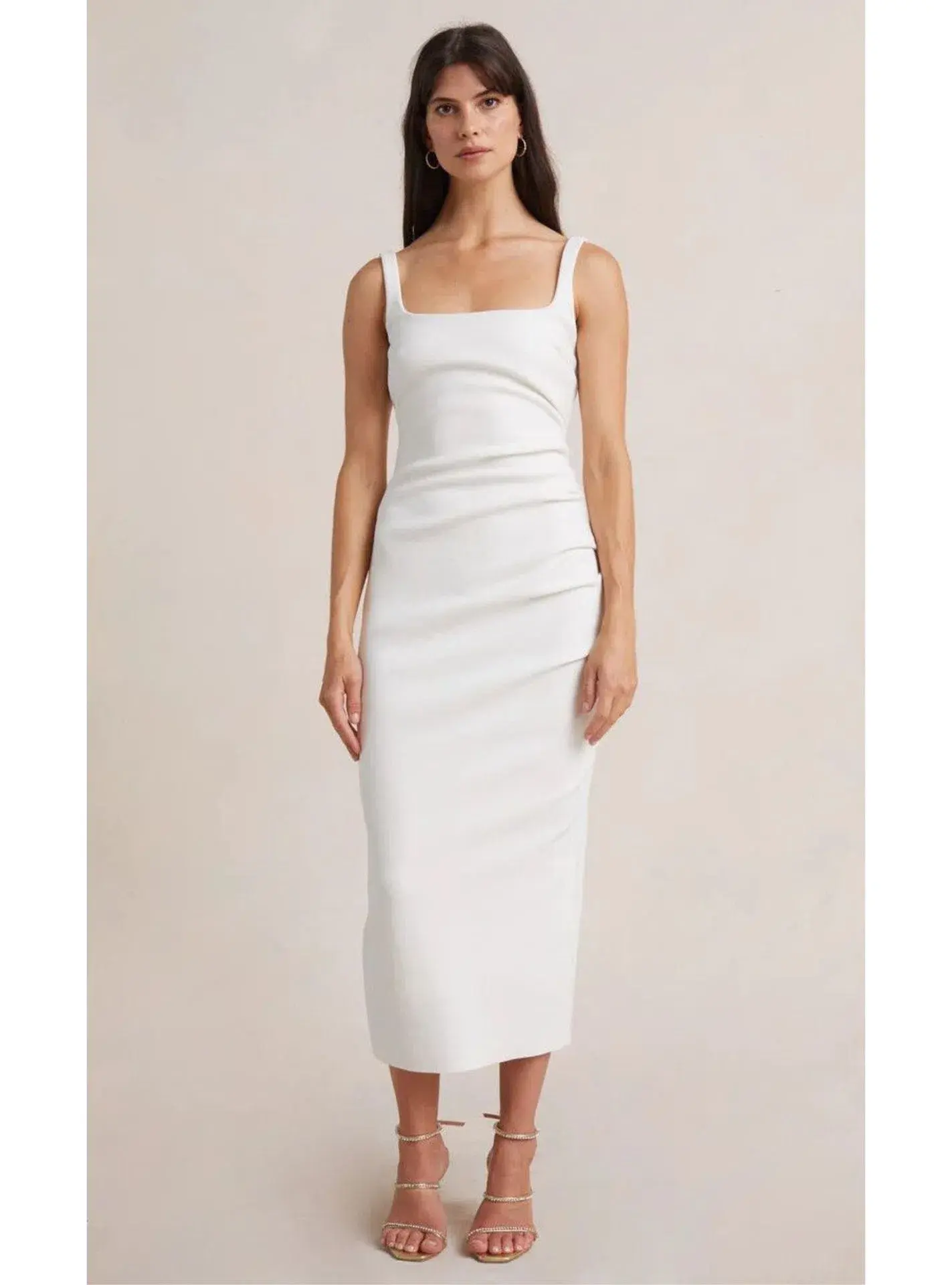 Bec & Bridge Be Mine Square Neck Midi Dress Ivory Size 10 - Image 1