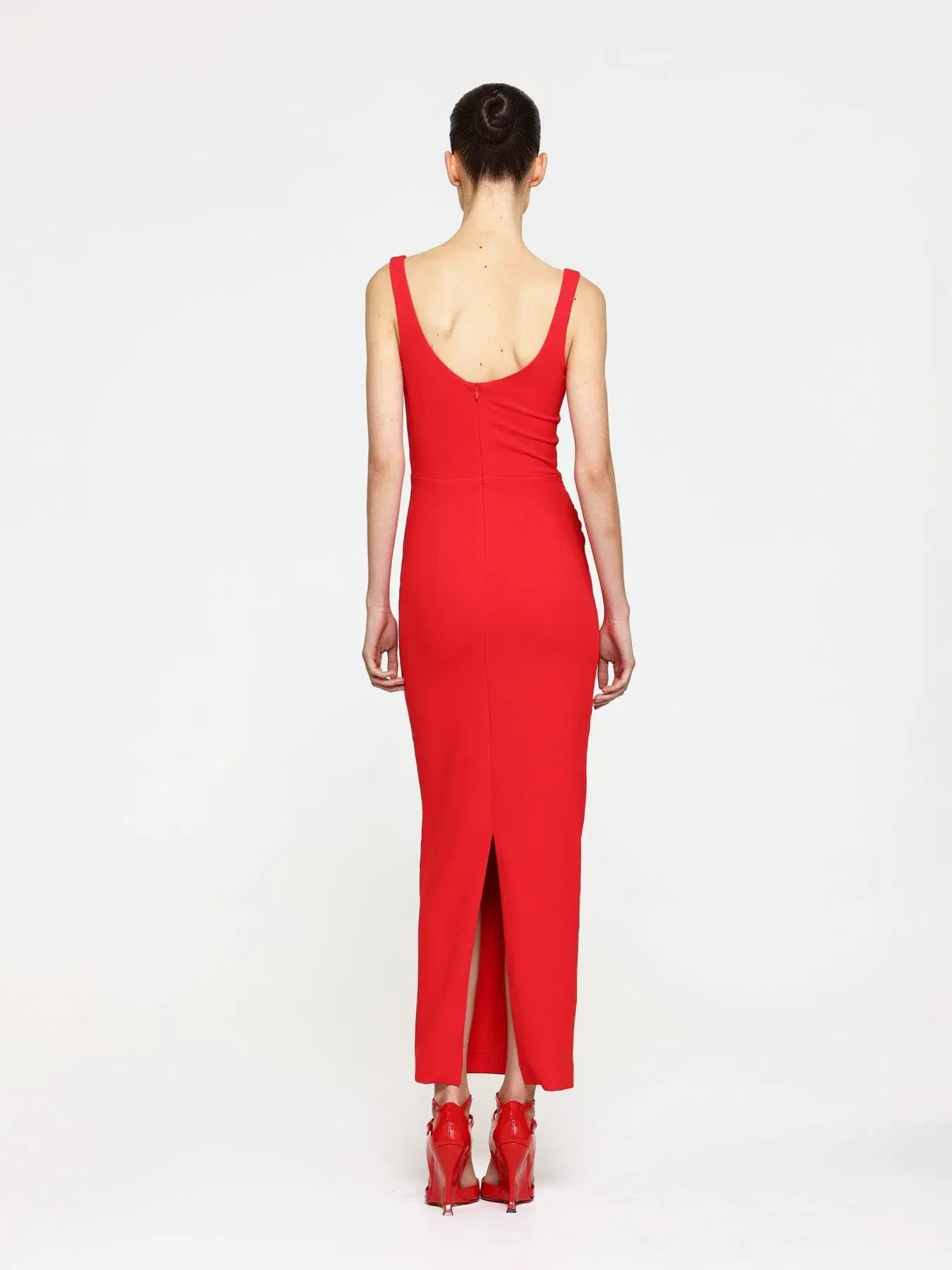 Effie Kats Gable Midi Dress Cherry Red Size 12 - Image 3