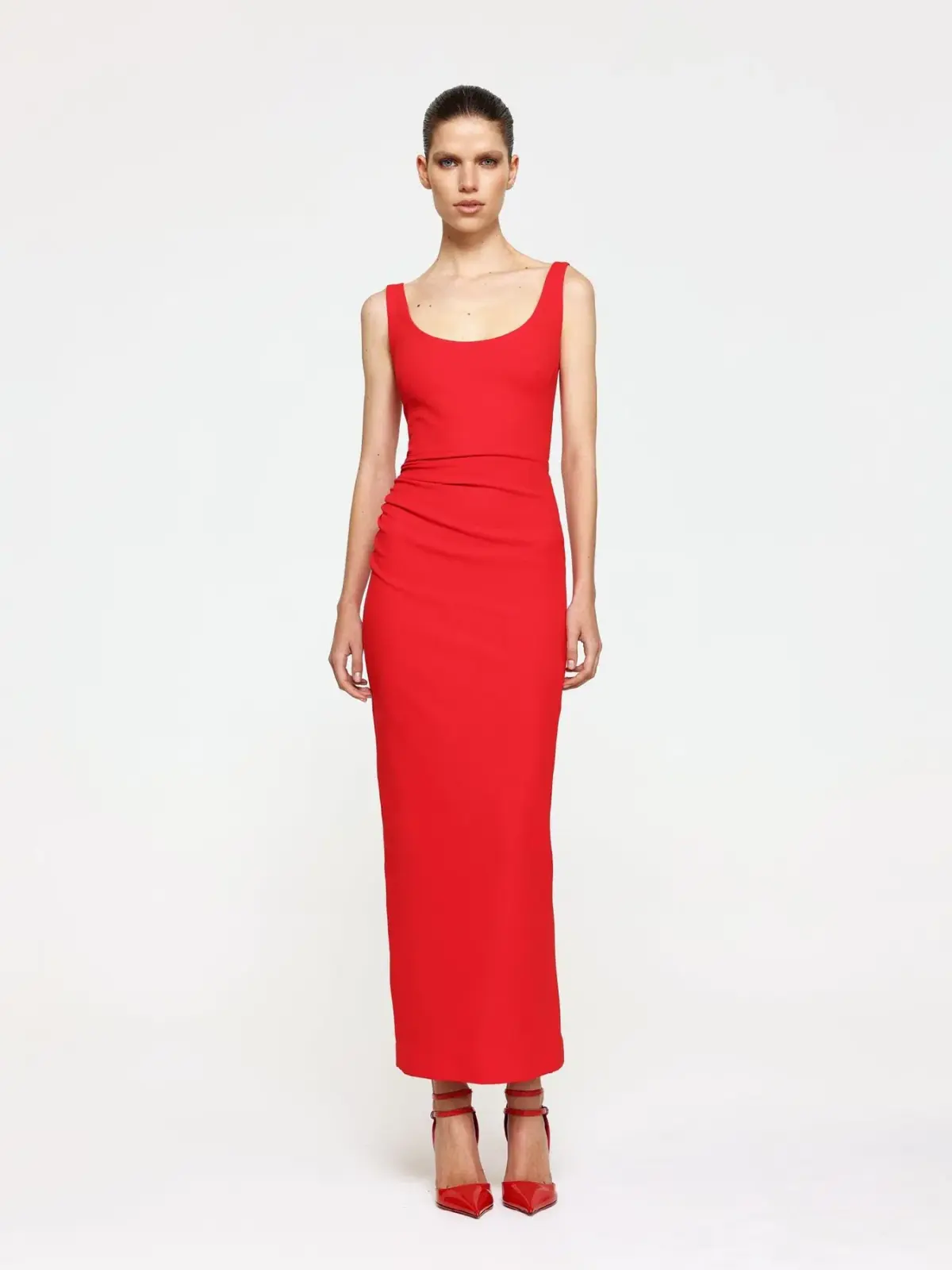 Effie Kats Gable Midi Dress Cherry Red Size 12 - Image 1