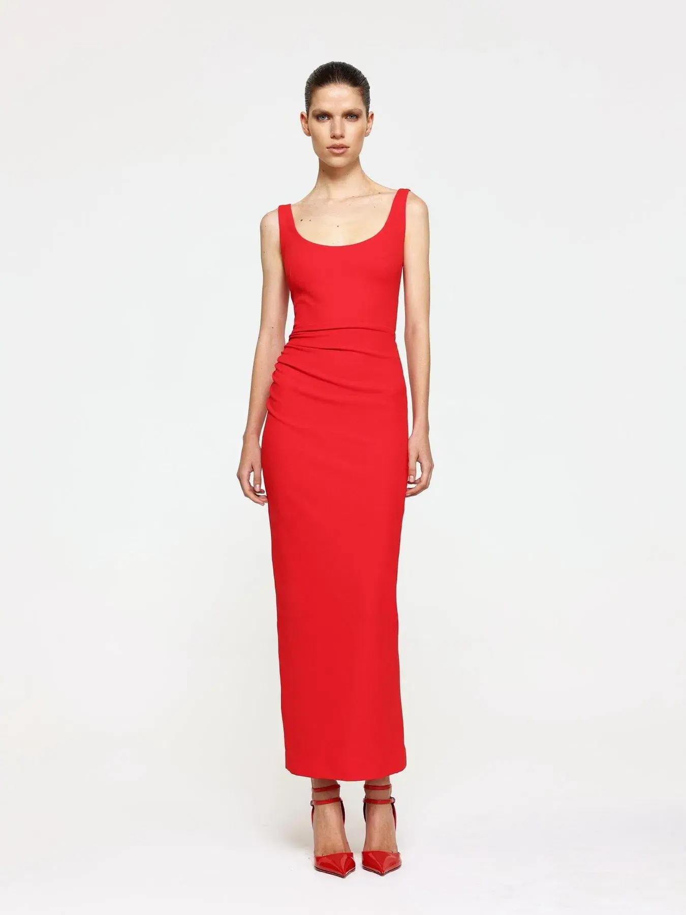 Effie Kats Gable Midi Dress Cherry Red Size 12 - Image 1