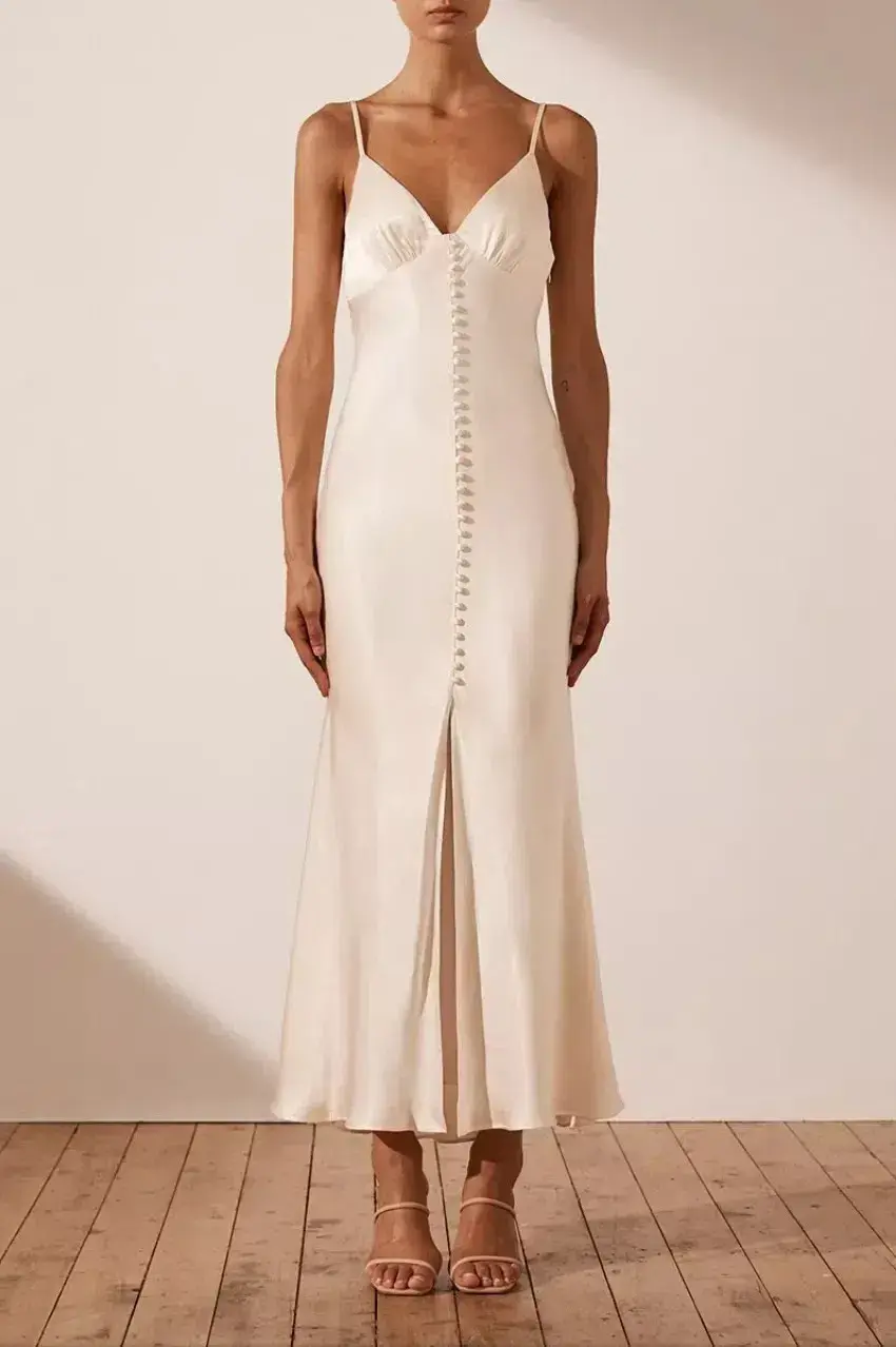 Shona Joy La Lune Bias Slip Dress Cream Size 6 for rent on The Volte - main image
