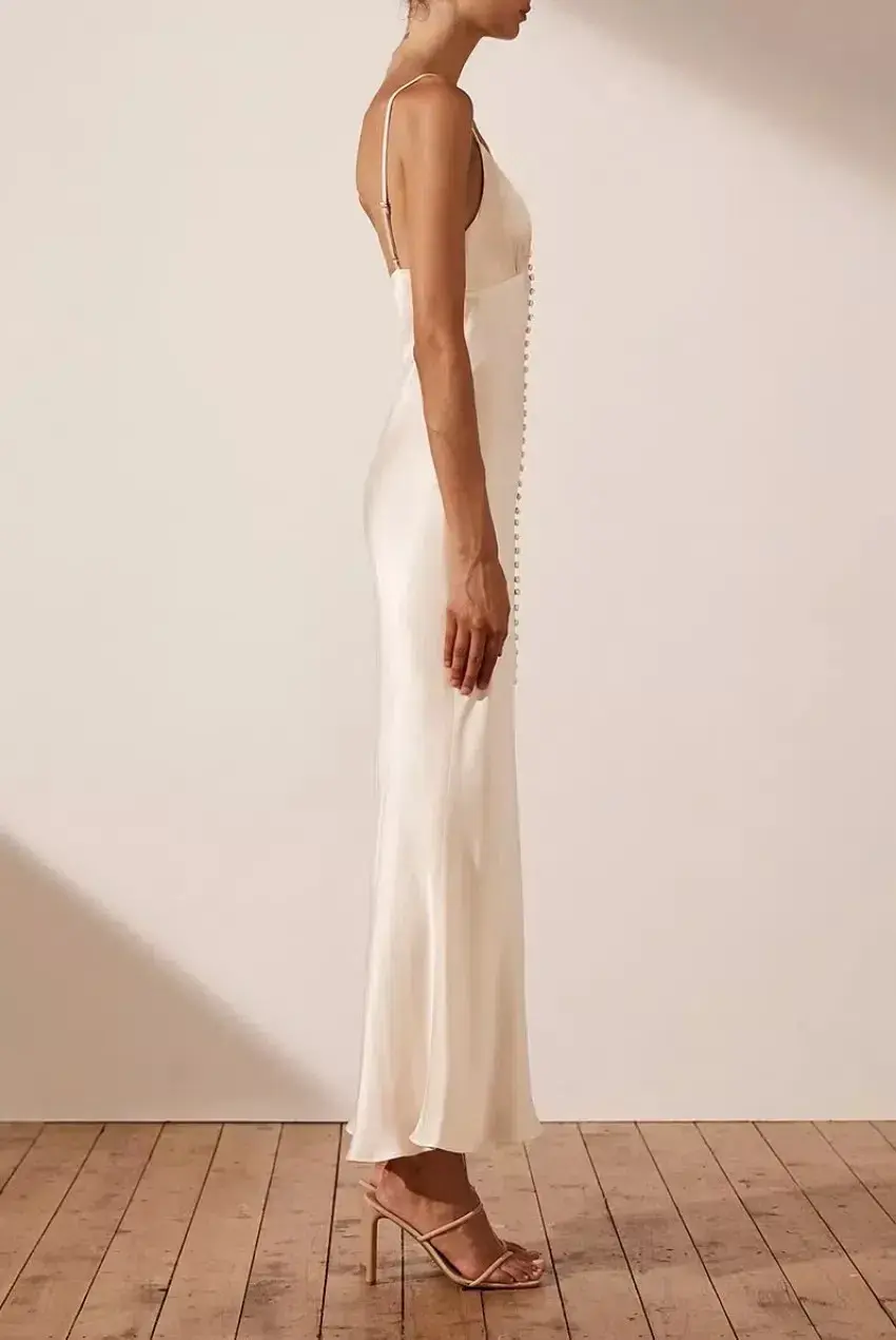 Shona Joy La Lune Bias Slip Dress Cream Size 6 - Image 4
