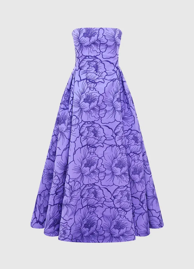 Leo Lin Nora Bustier Maxi Dress in Lavender Size AU 16 - Image 3