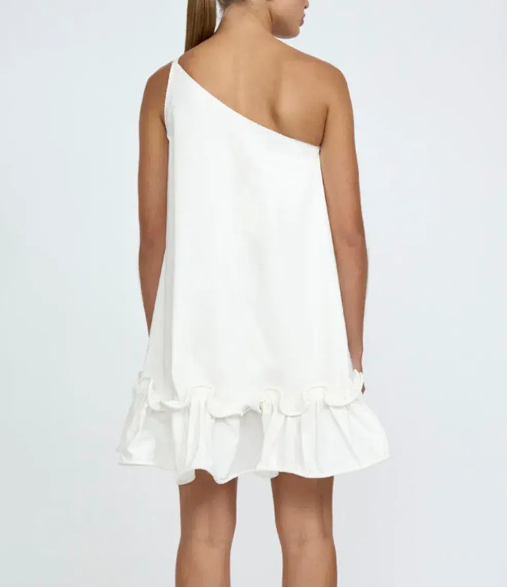 By Johnny Rope Frill Asymmetrical Mini Dress Ivory Size 12 - Image 3