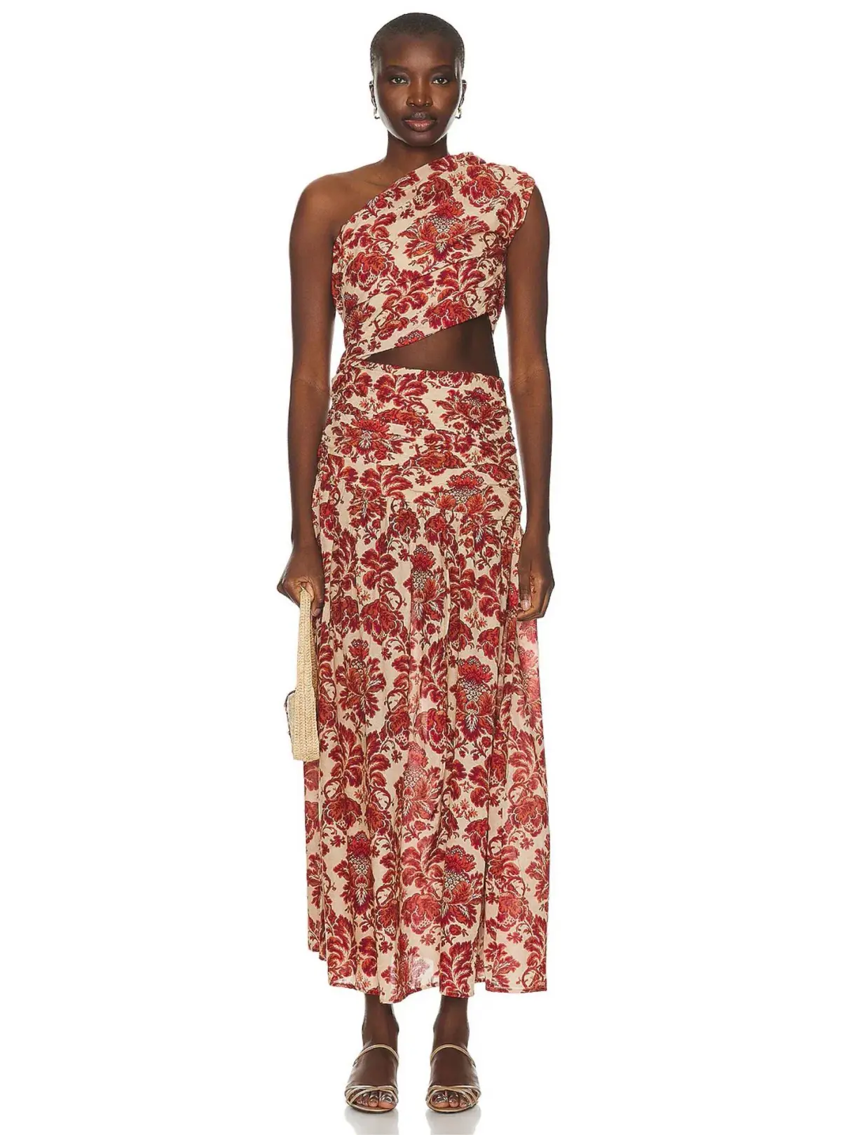 Posse The Label Joslin One Shoulder Dress Crimson Multi Size XS / AU 6 - Image 5