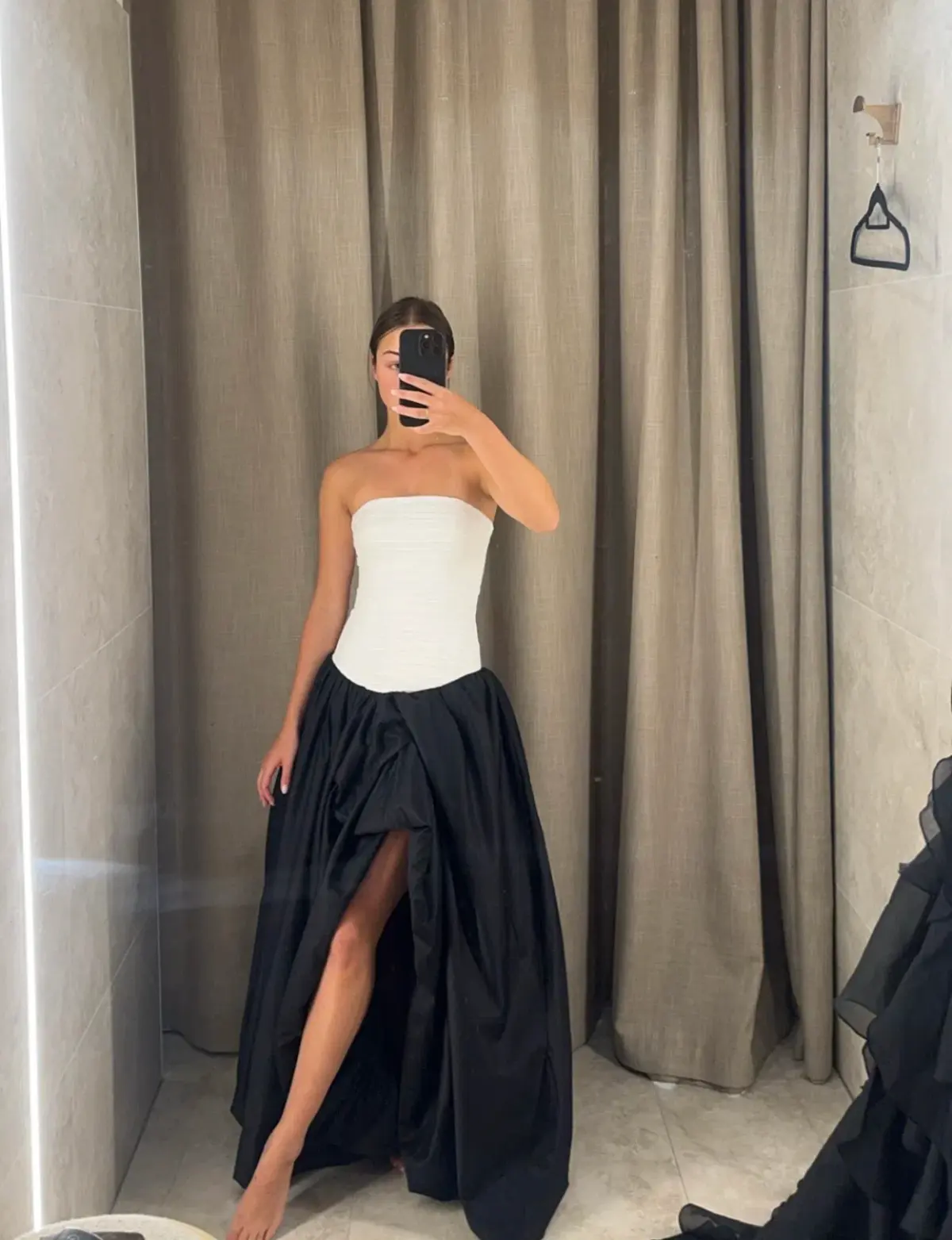 Aje Violette Bubble Hem Maxi Dress Ivory/Black Size 4 - Image 4