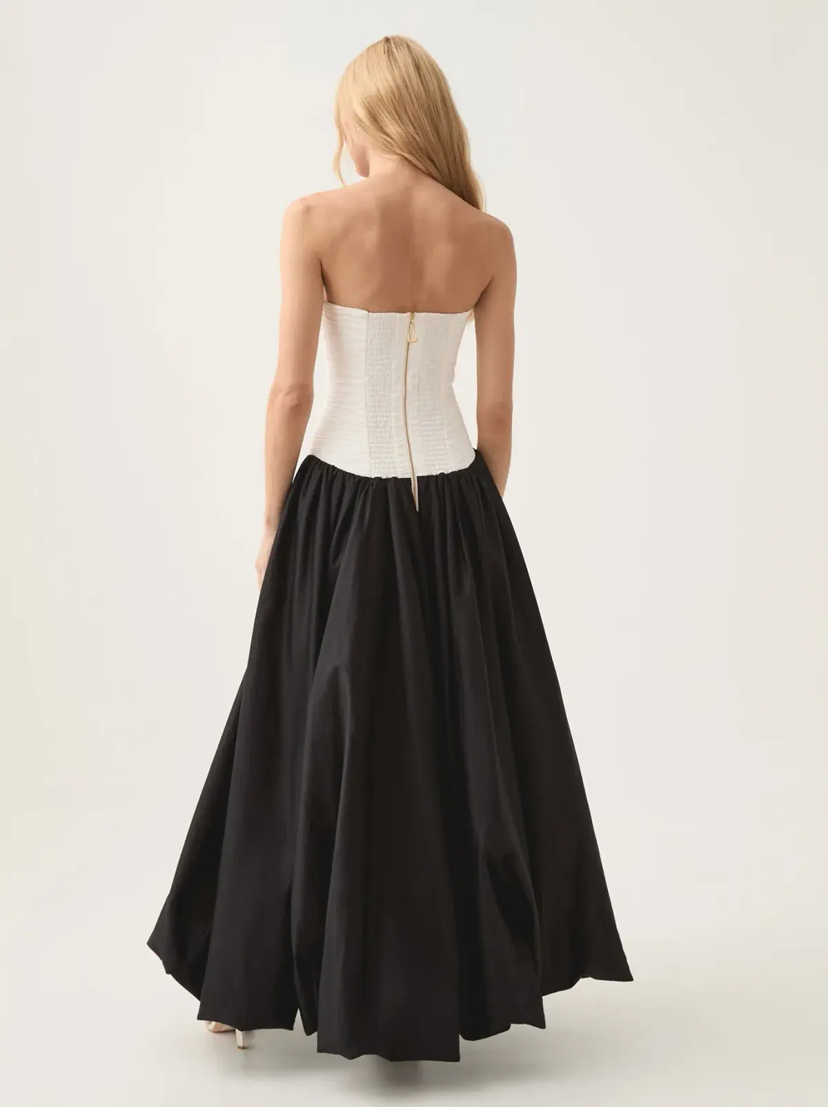 Aje Violette Bubble Hem Maxi Dress Ivory/Black Size 4 - Image 3