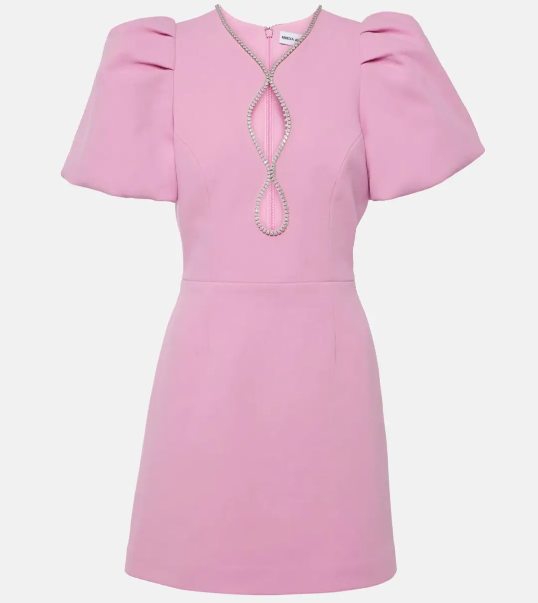 Rebecca Vallance Karina Puff Sleeve Mini Dress Pink Size AU 10 for rent on The Volte - main image