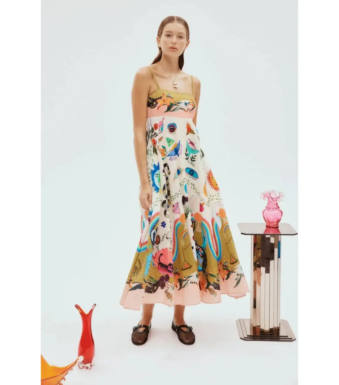 Alemais Evergreen Sundress Multi Size AU 10  for rent on The Volte - main image