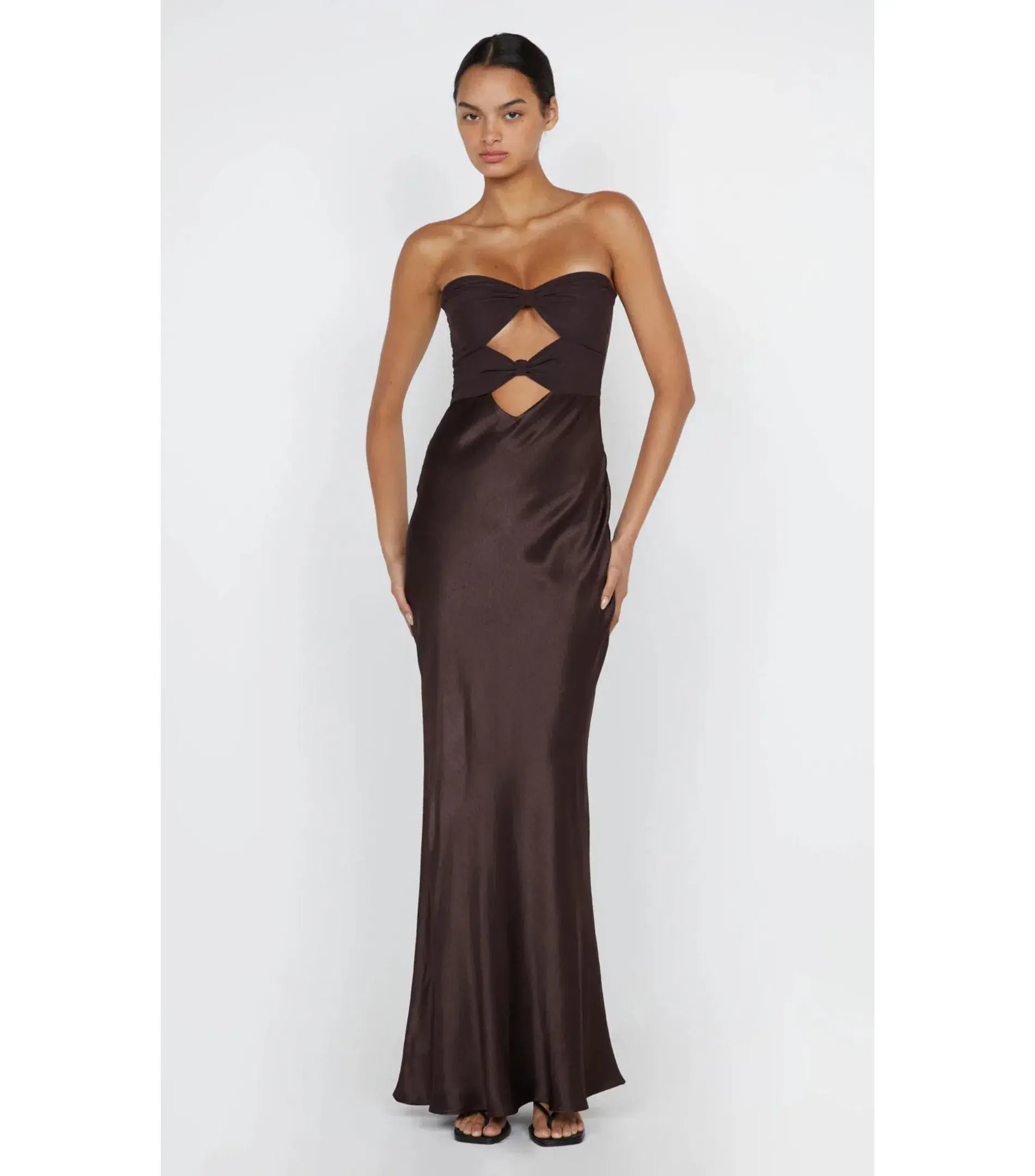 Bec & Bridge Halle Strapless Dress Chocolate Size AU 6 - Image 1